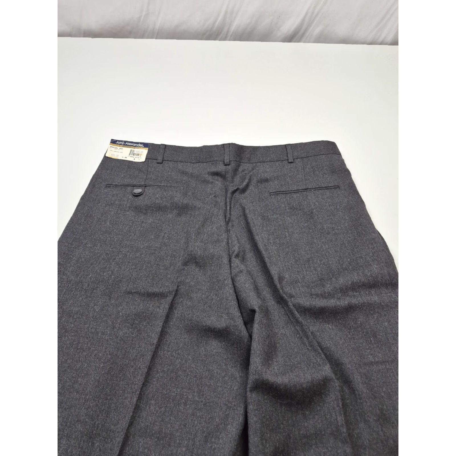 Vintage VTG John Alexander Dress Pants Men's 38x36 Gray Wool Pleated Unhemmed NWT Size US 38 / EU 54 - 7 Thumbnail