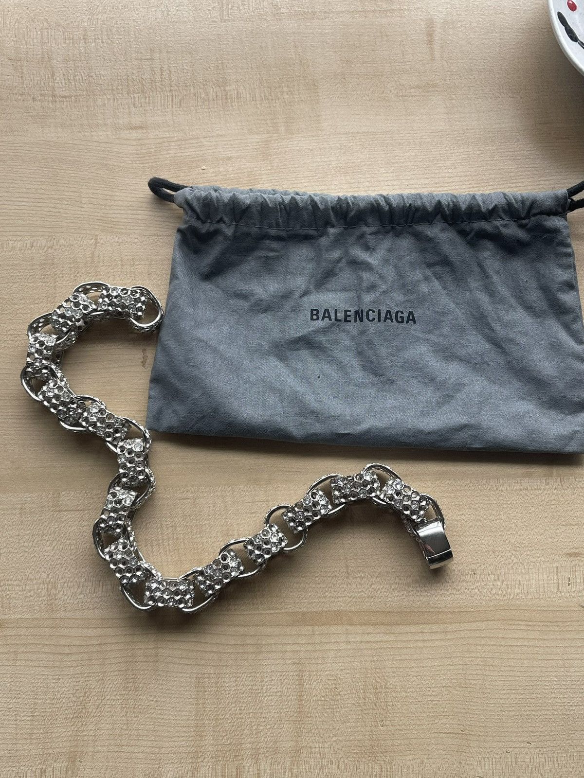 Balenciaga 2021 Balenciaga Afterworld Silver/Crystal Choker Necklace Size ONE SIZE - 3 Thumbnail