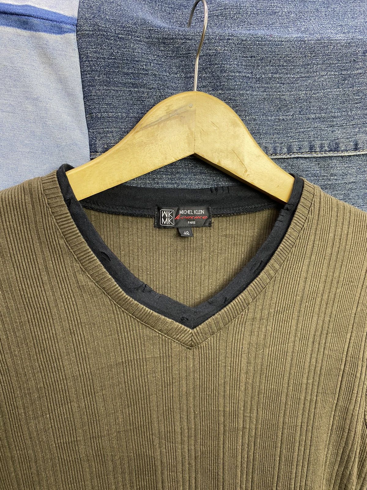 If Six Was Nine × Japanese Brand × Le Grande Bleu (L.G.B.) 2000s michel klein homme distress longsleeve Size US M / EU 48-50 / 2 - 3 Thumbnail