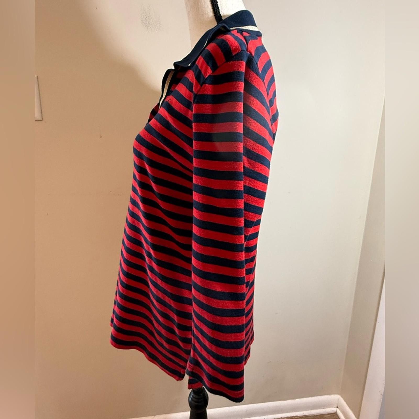 Tommy Hilfiger Tommy Hilfiger Henley navy red stripes gold trim SZ LG Size L / US 10 / IT 46 - 3 Thumbnail