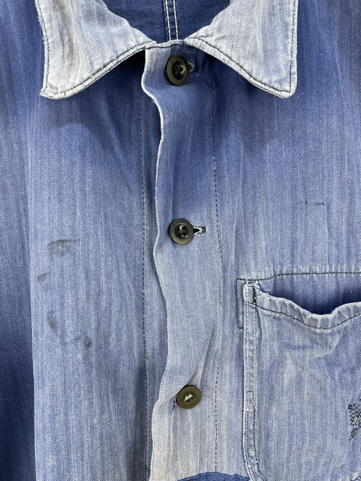 Vintage French Work patchwork faded HBT Witt Weiden