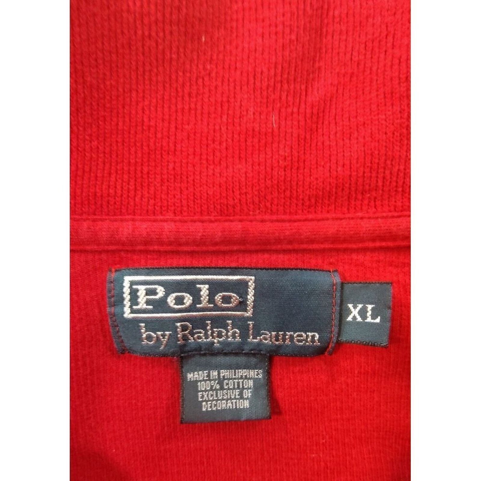Polo Ralph Lauren VTG Polo Ralph Lauren Pullover 1/4 Zip Pullover Mens XL Red Size US XL / EU 56 / 4 - 7 Thumbnail