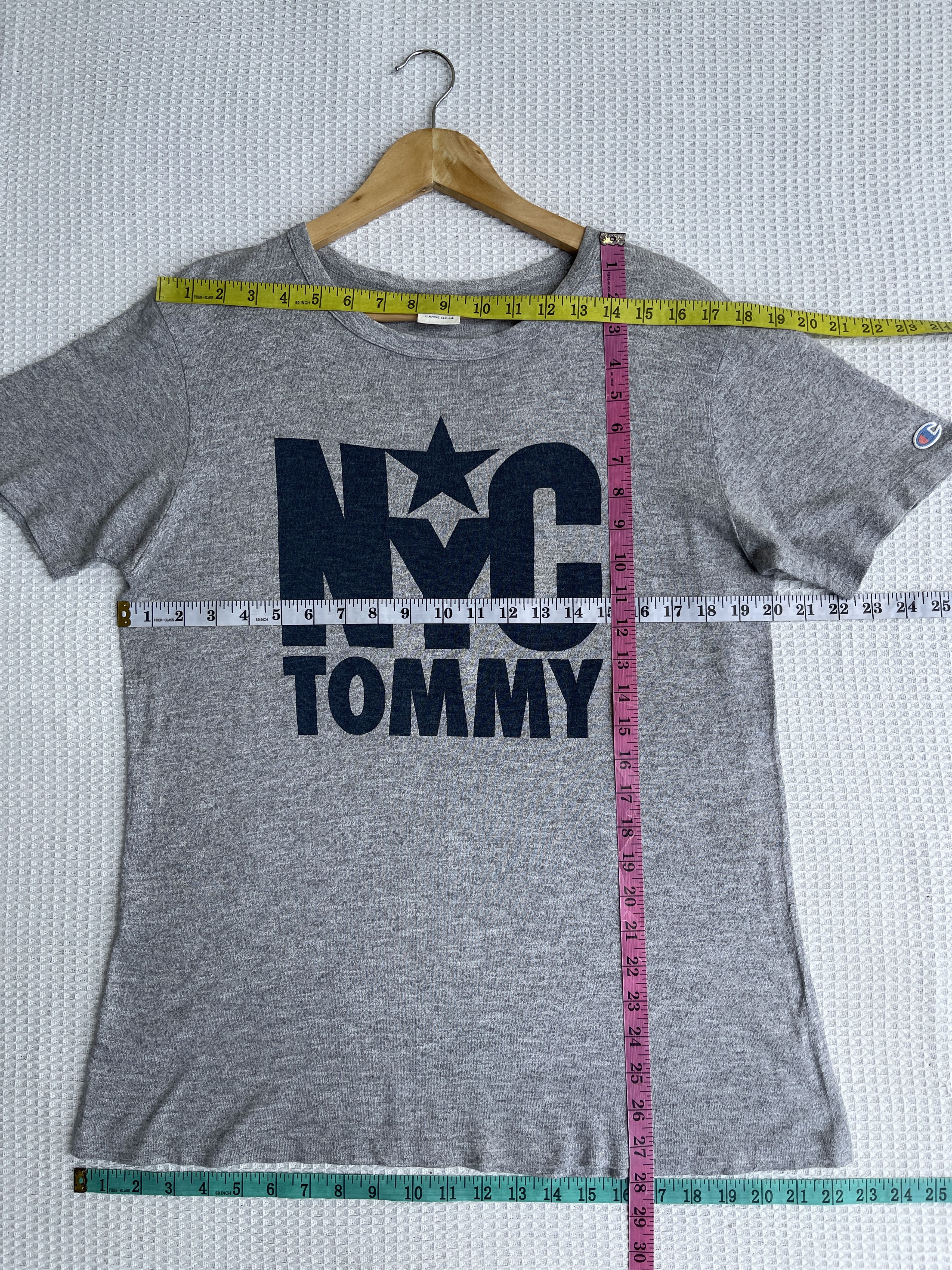 Champion Last Drop🔥Rare🔥Vintage Champion x NYC TOMMY ERD GRUNGE TEE Size US M / EU 48-50 / 2 - 8 Thumbnail