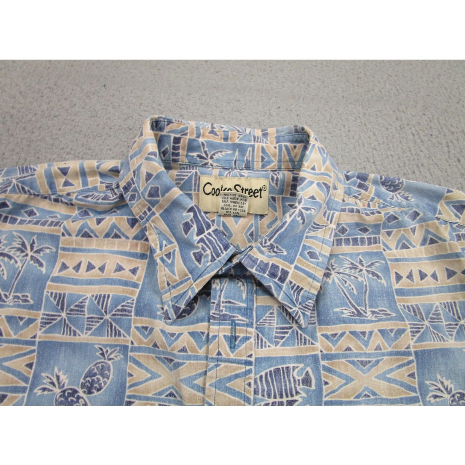 ALOHAS VINTAGE Cooke Street Shirt Mens XL Blue Hawaiian Aloha Button Front Cotton Tropical Shirt Size US XL / EU 56 / 4 - 3 Thumbnail