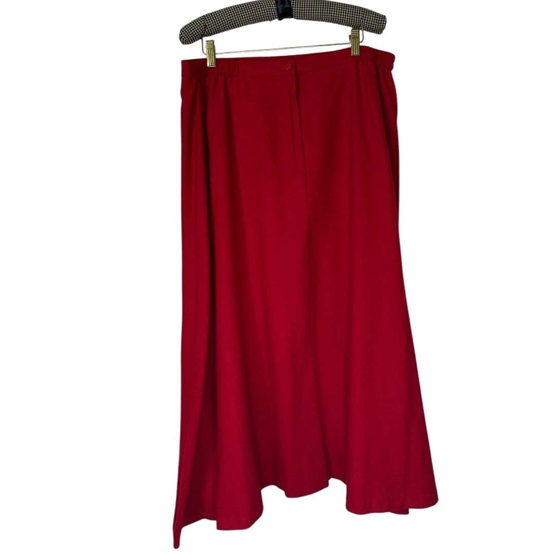 Other Vintage Requirements Red Wool / Nylon A-Line Maxi Skirt Size Size 40" / US 18 - 1 Thumbnail