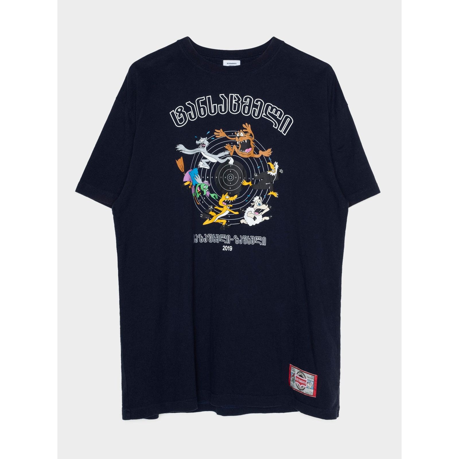 Pre-owned Vetements Looney Tunes Rip Off T-shirt In Blue