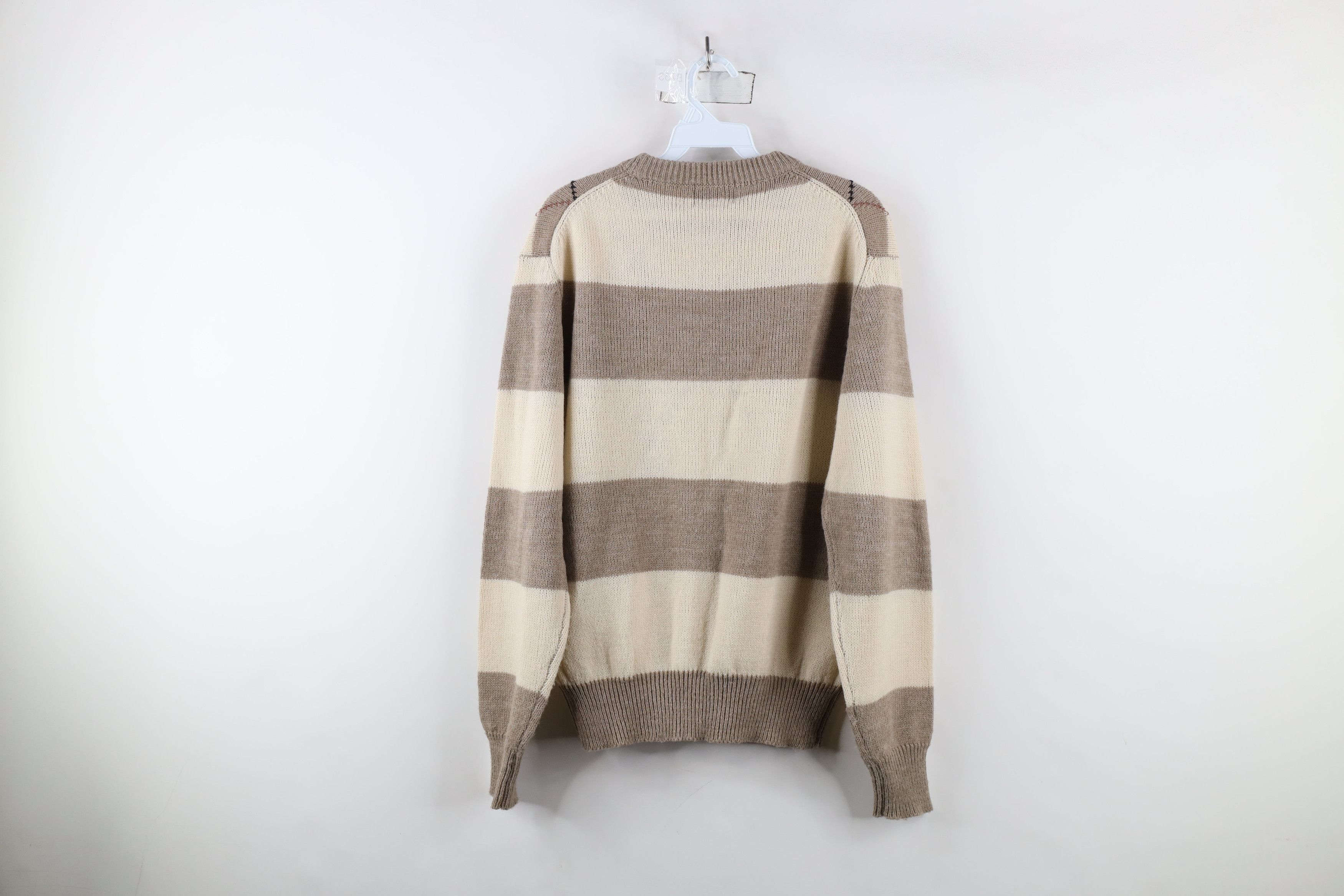Vintage Vintage 90s Streetwear Striped Argyle Knit Crewneck Sweater Size US M / EU 48-50 / 2 - 8 Thumbnail