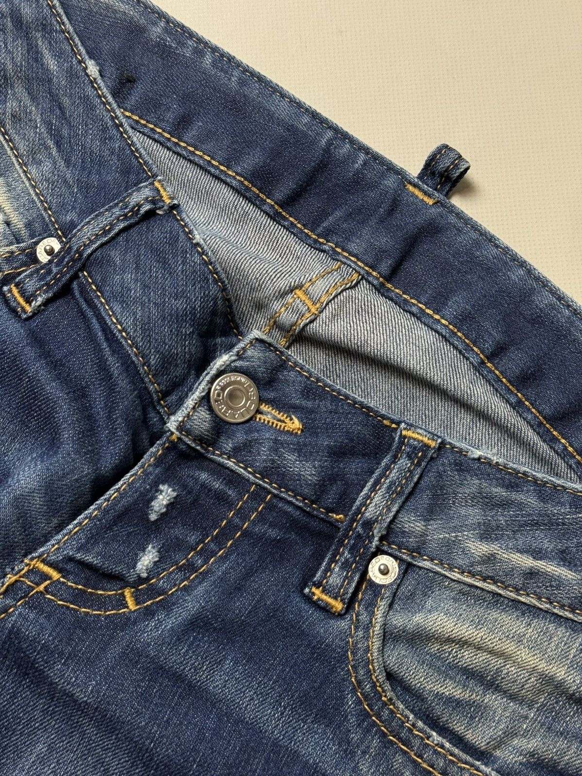 Dsquared2 Dsquared Distressed Denim Low Rise Skinny Biker Jeans Pants Size 25" / US 0 / IT 36 - 12 Thumbnail