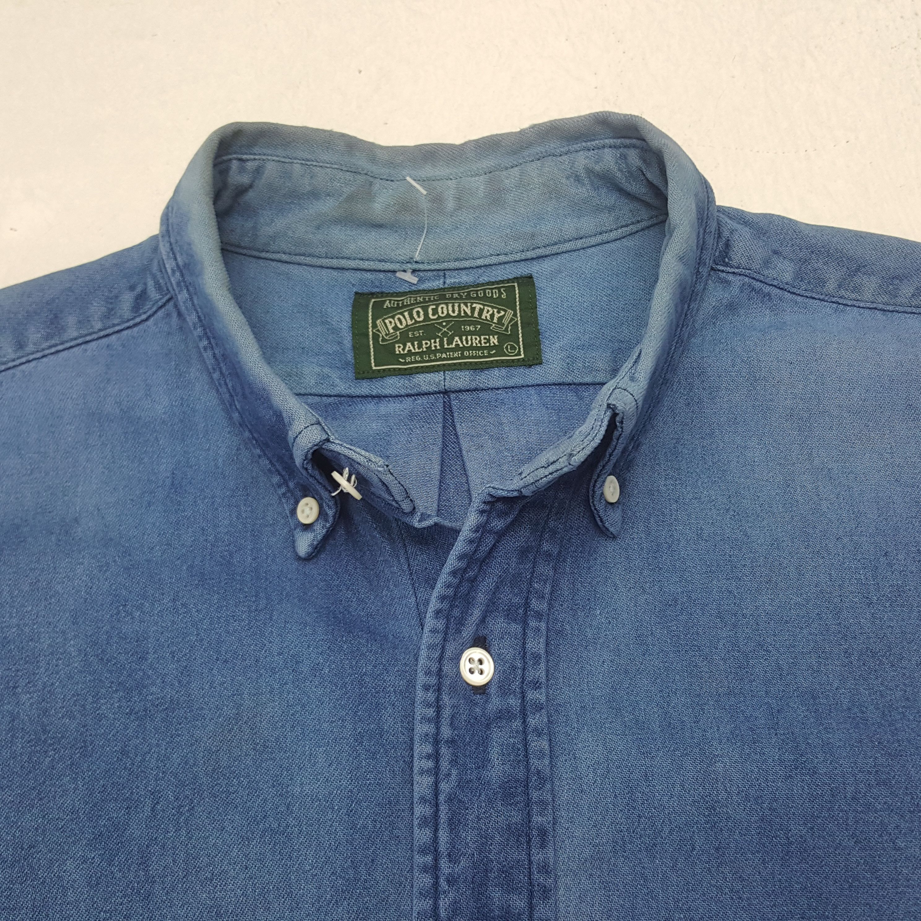 Polo Ralph Lauren × Ralph Lauren × Vintage Vintage Polo Country x Ralph Lauren Denim Button Up Shirt Size US L / EU 52-54 / 3 - 4 Thumbnail