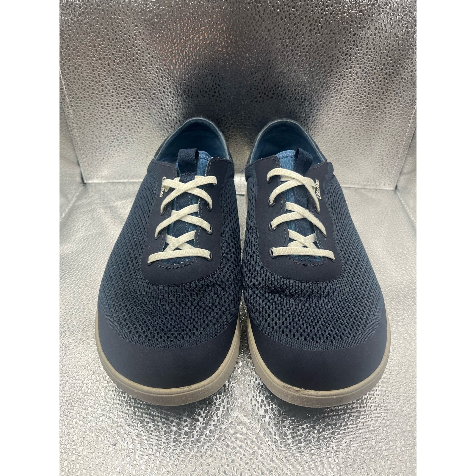 Olukai Olukai Mens Moku Pae Lace Up Shoe in Trench Blue/Off White Size US 10.5 / EU 43-44 - 4 Thumbnail