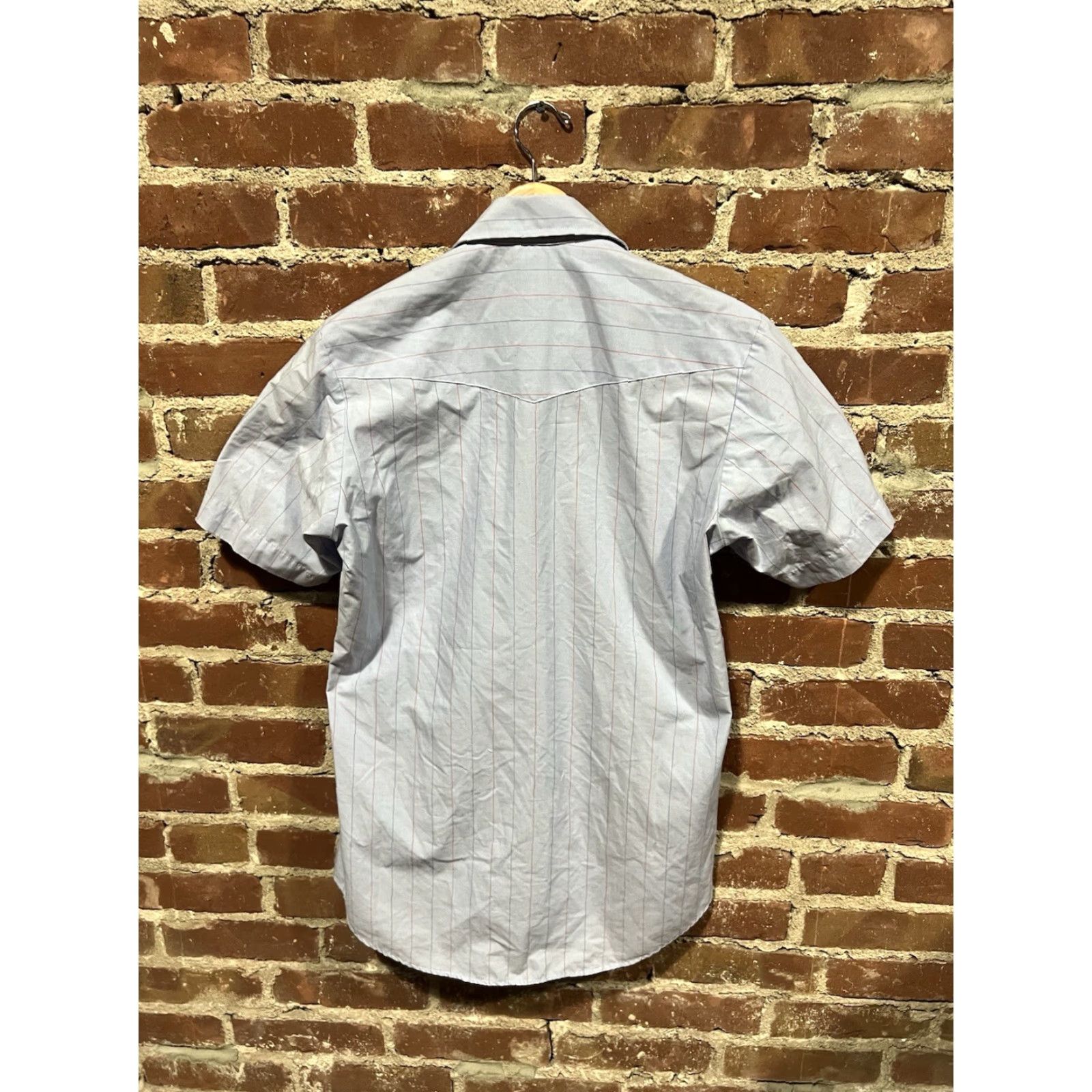 Armani VINTAGE Karman Mens Shirt Short Sleeve Button-Up Striped Blue Size M Size US M / EU 48-50 / 2 - 2 Thumbnail