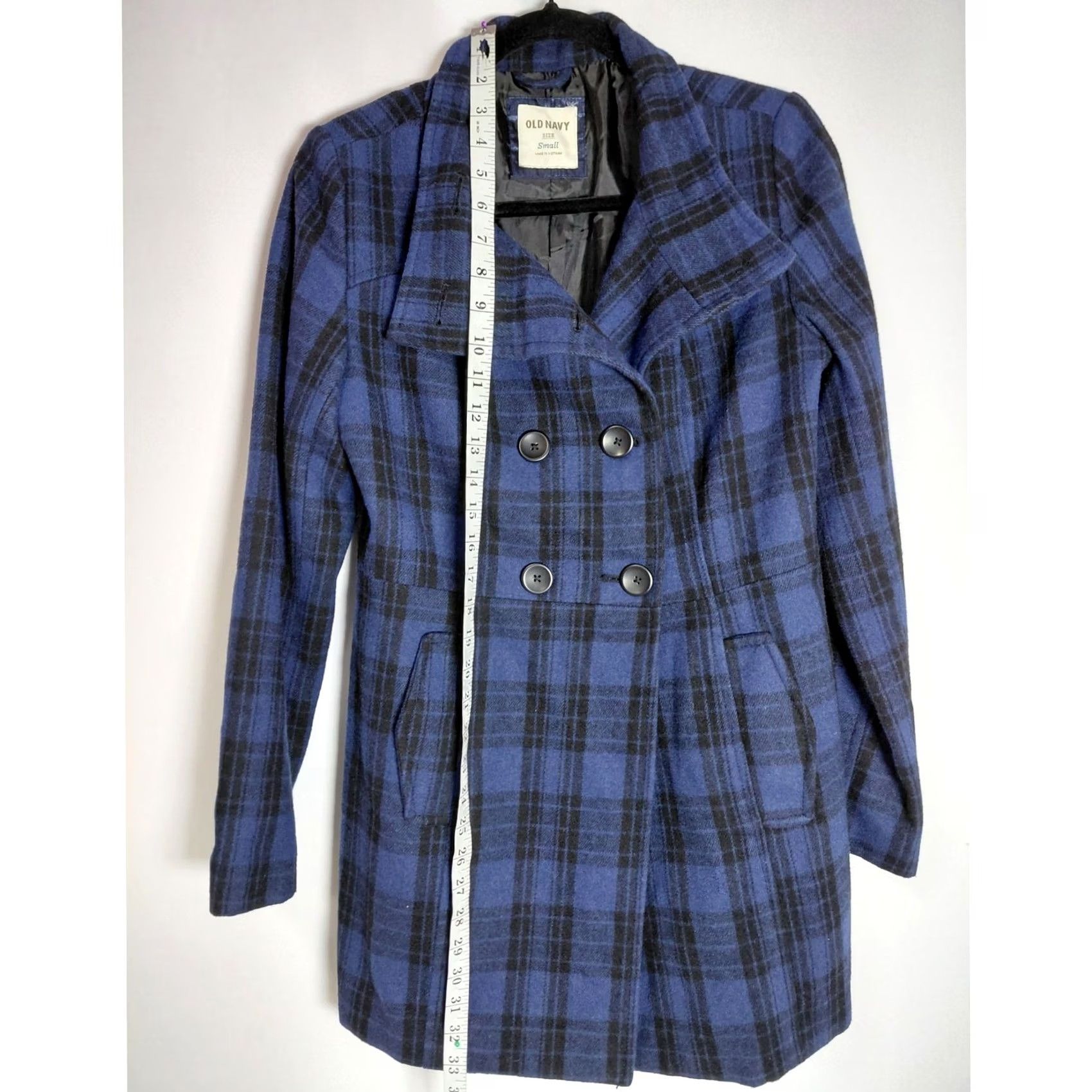 Old Navy Old Navy Plaid Coat Blue Polyester Long Sleeve Women Double Breasted Lined Buttoned Casual Business Jacket Winter Fall S Size S / US 4 / IT 40 - 7 Thumbnail