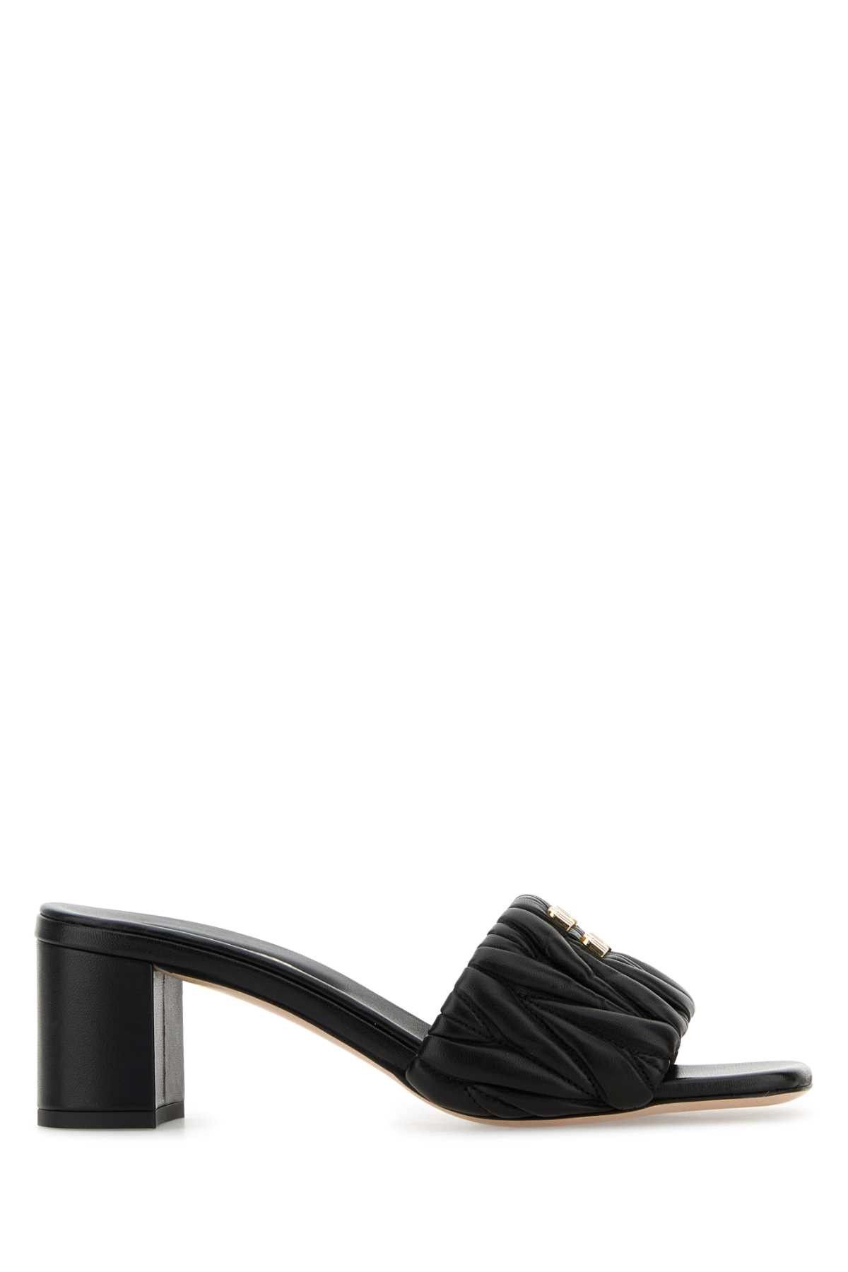Miu Miu Black Nappa Leather Mule Shoess Shoes, Women's (Size 6)