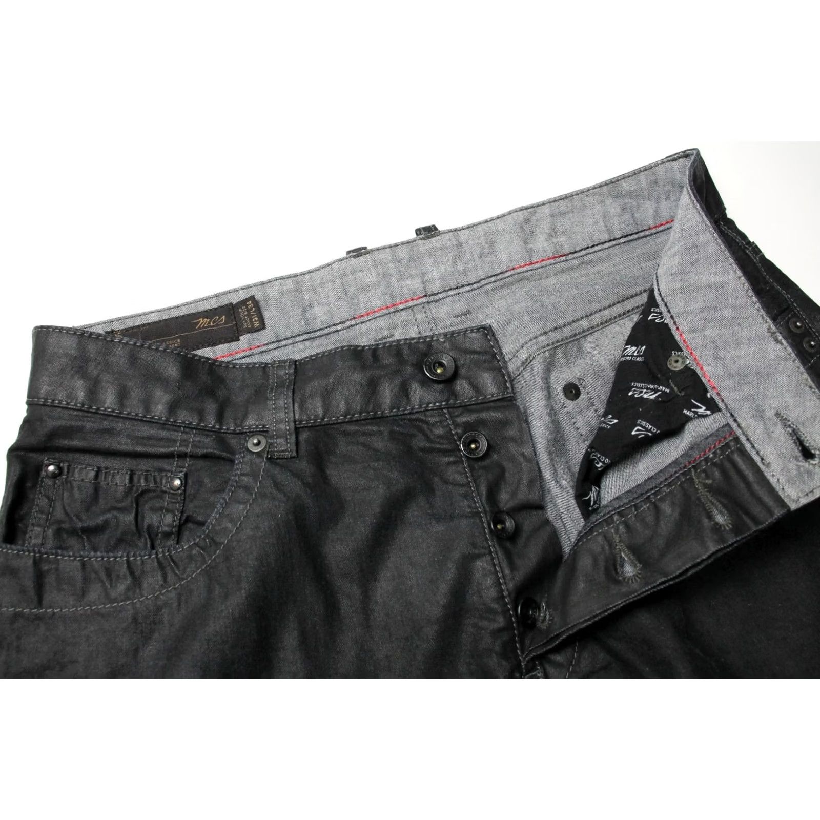 Denime MCS Jeans Men's W31/L34 Regular Fit Button Fly Denim Black Size US 31 - 4 Thumbnail