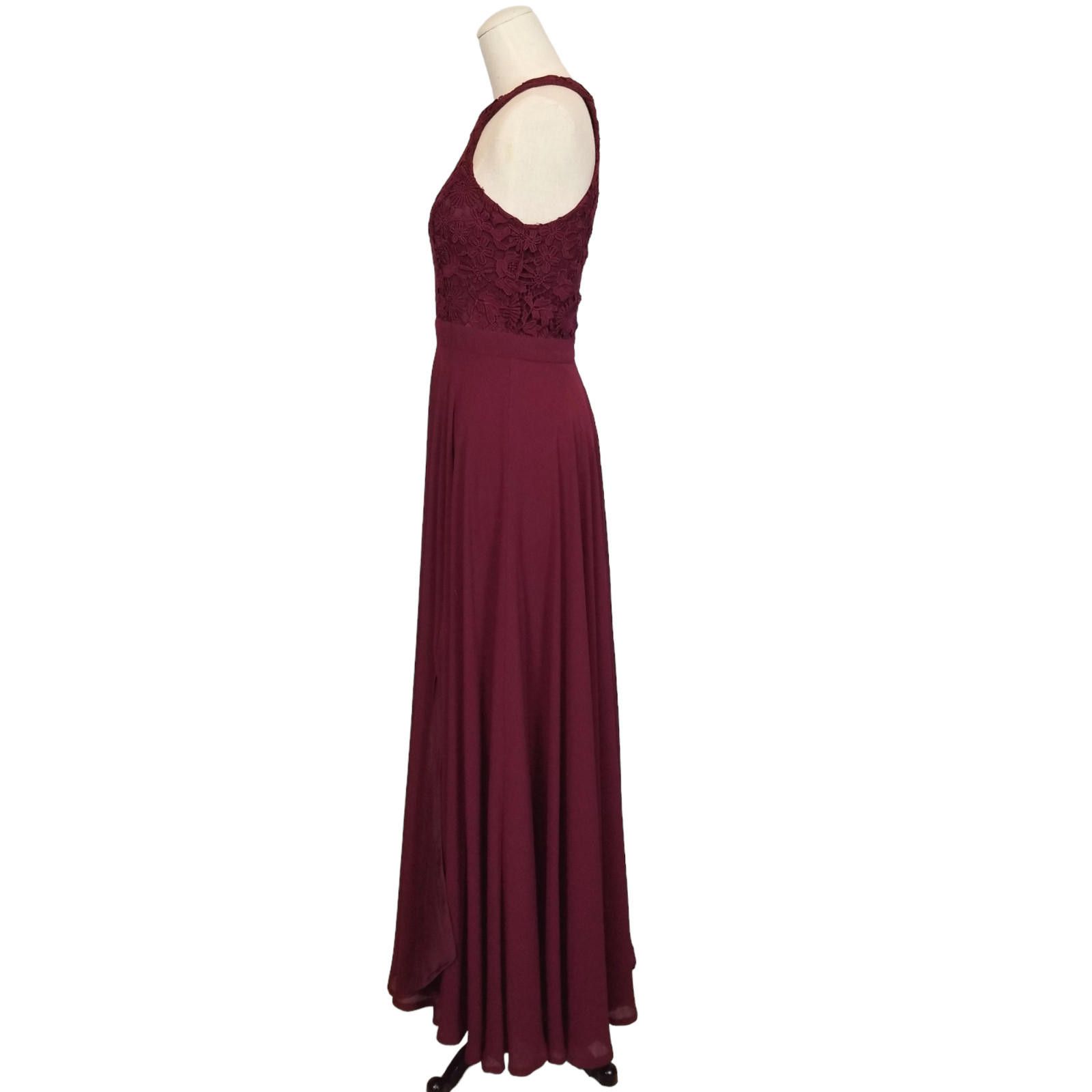 Lulus Lulu's Picture Perfect Lace Maxi Dress Burgundy Red Sz Small Size S / US 4 / IT 40 - 3 Thumbnail