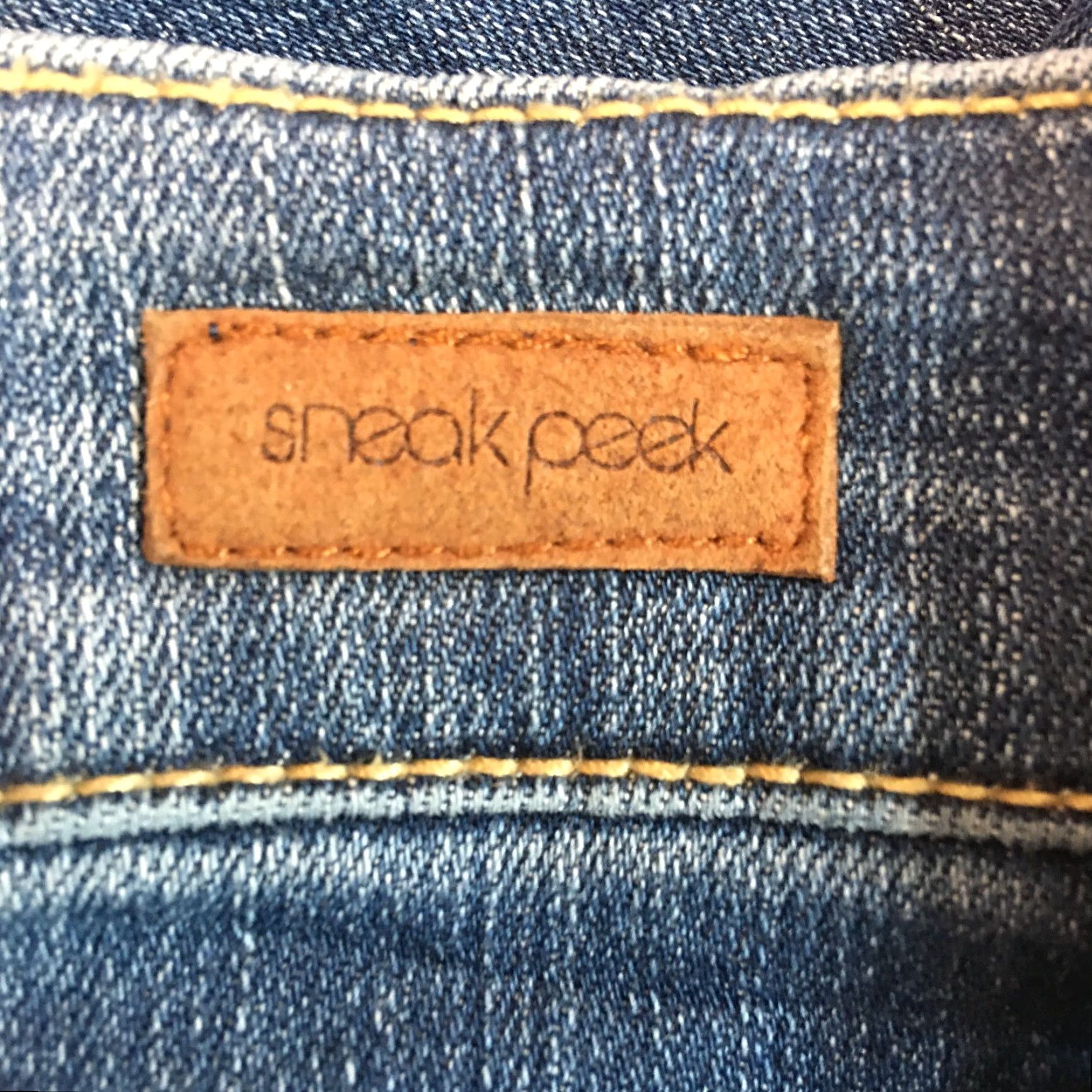 Vintage Sneak Peek Jeans Distressed Ultra Low Rise Skinny Denim Jeans Women 30x28 Blue 7 5-Pocket Zipper Button Regular Fit Size 28" / US 6 / IT 42 - 6 Thumbnail