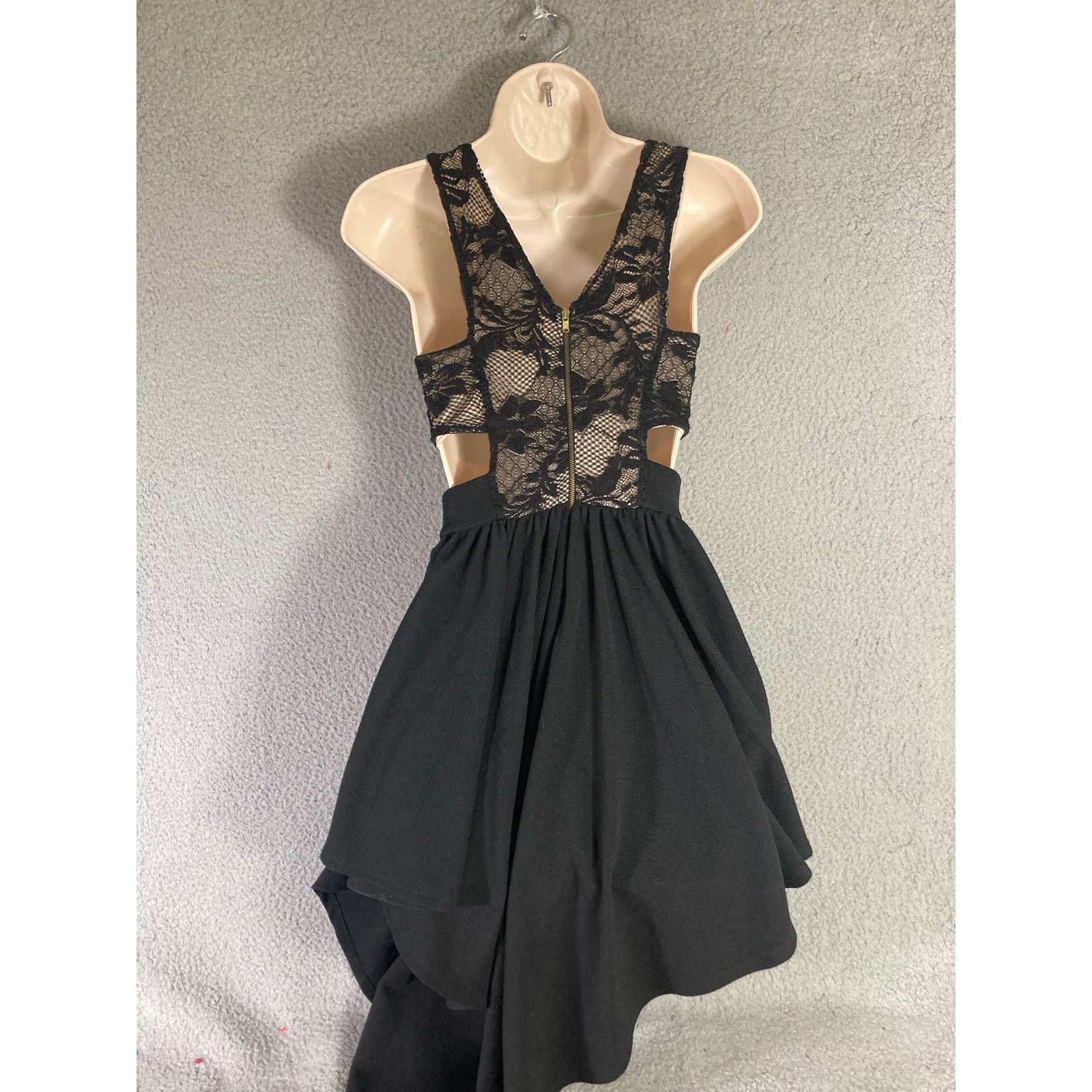 Other Papaya Black Lace Asymmetrical Hem Mini Dress M Size M / US 6-8 / IT 42-44 - 5 Thumbnail