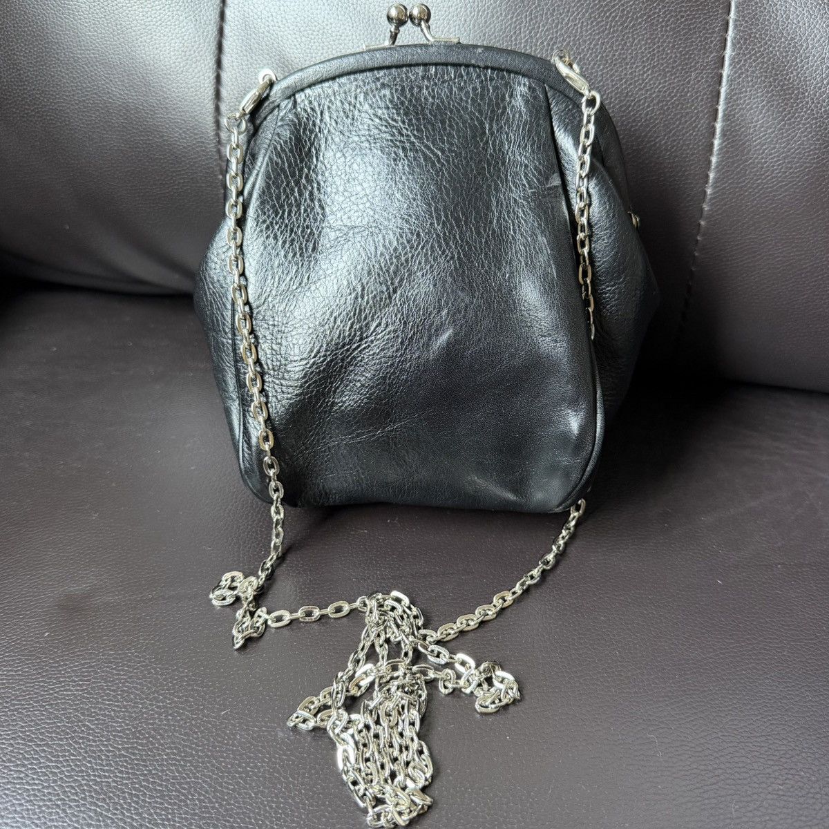 Yohji Yamamoto Yohji Yamamoto - Y’s Kisslock Chain Leather Bag Size ONE SIZE - 2 Thumbnail