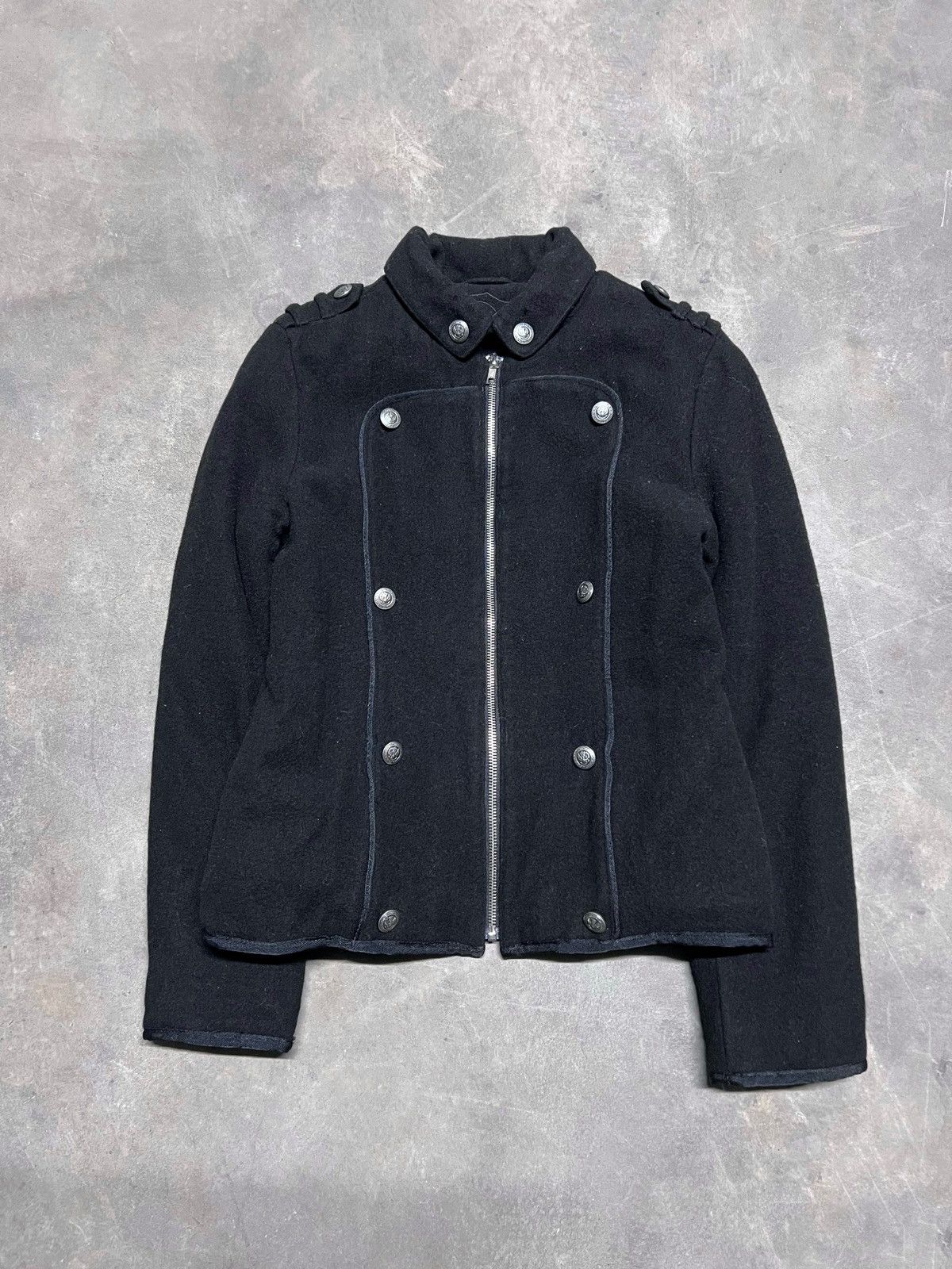 Hedi Slimane Napoleon Military Indie Sleaze Vintage Zip Jacket Size M / US 6-8 / IT 42-44 - 1 Thumbnail