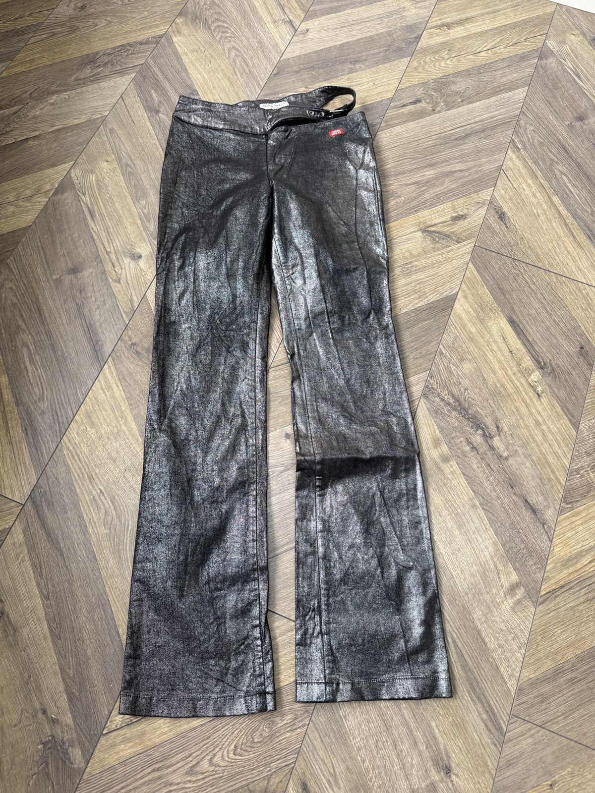 Miss Sixty Vintage Miss Sixty Metallic Coated Pants Flare Bootcut Y2K Size 29" - 1 Thumbnail