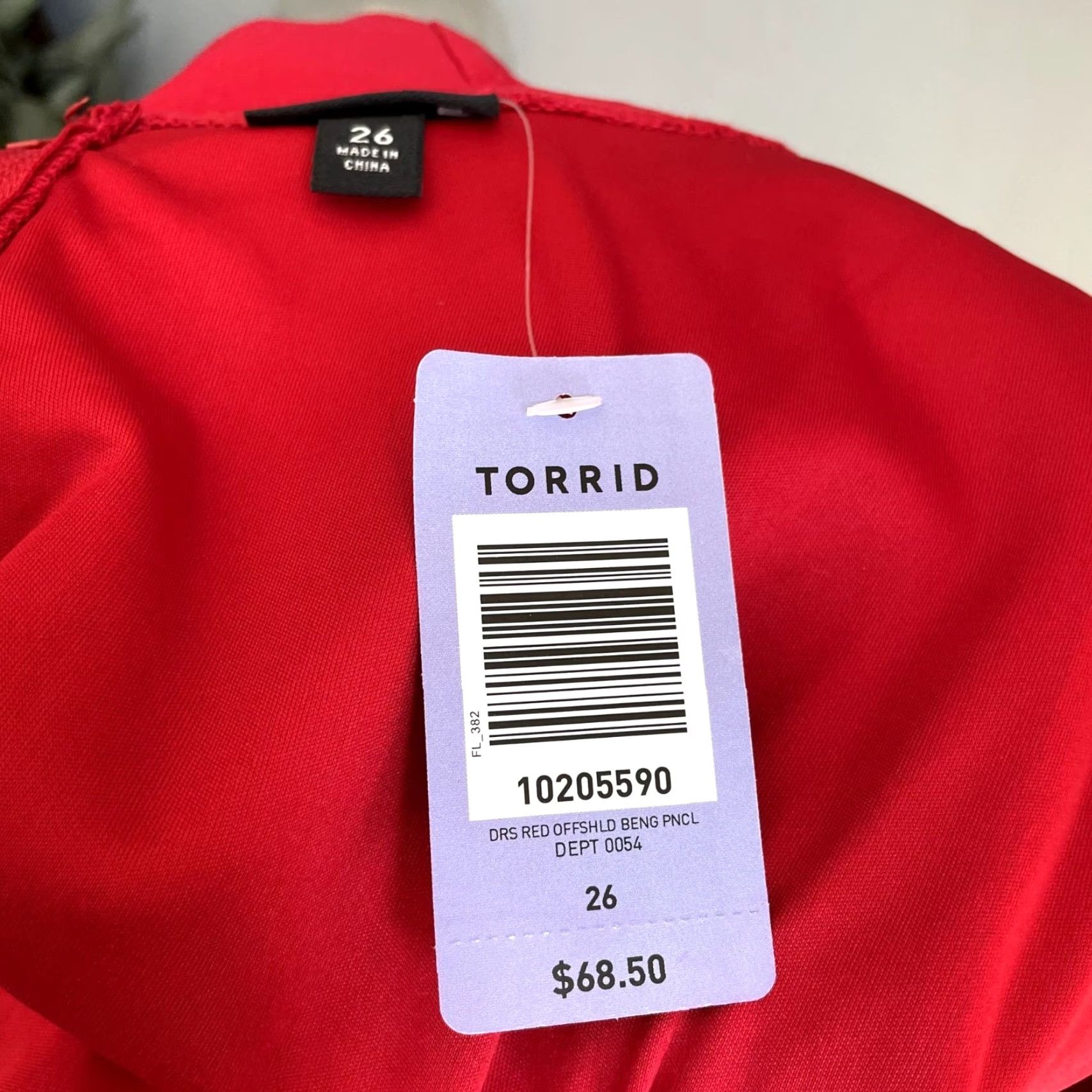 Torrid Torrid Belted Off Shoulder Pencil Dress Red Size 26 Women Plus Belted Zip Knee Length Dress Style Pencil Etc. Size 4XL / US 24-26 - 5 Thumbnail