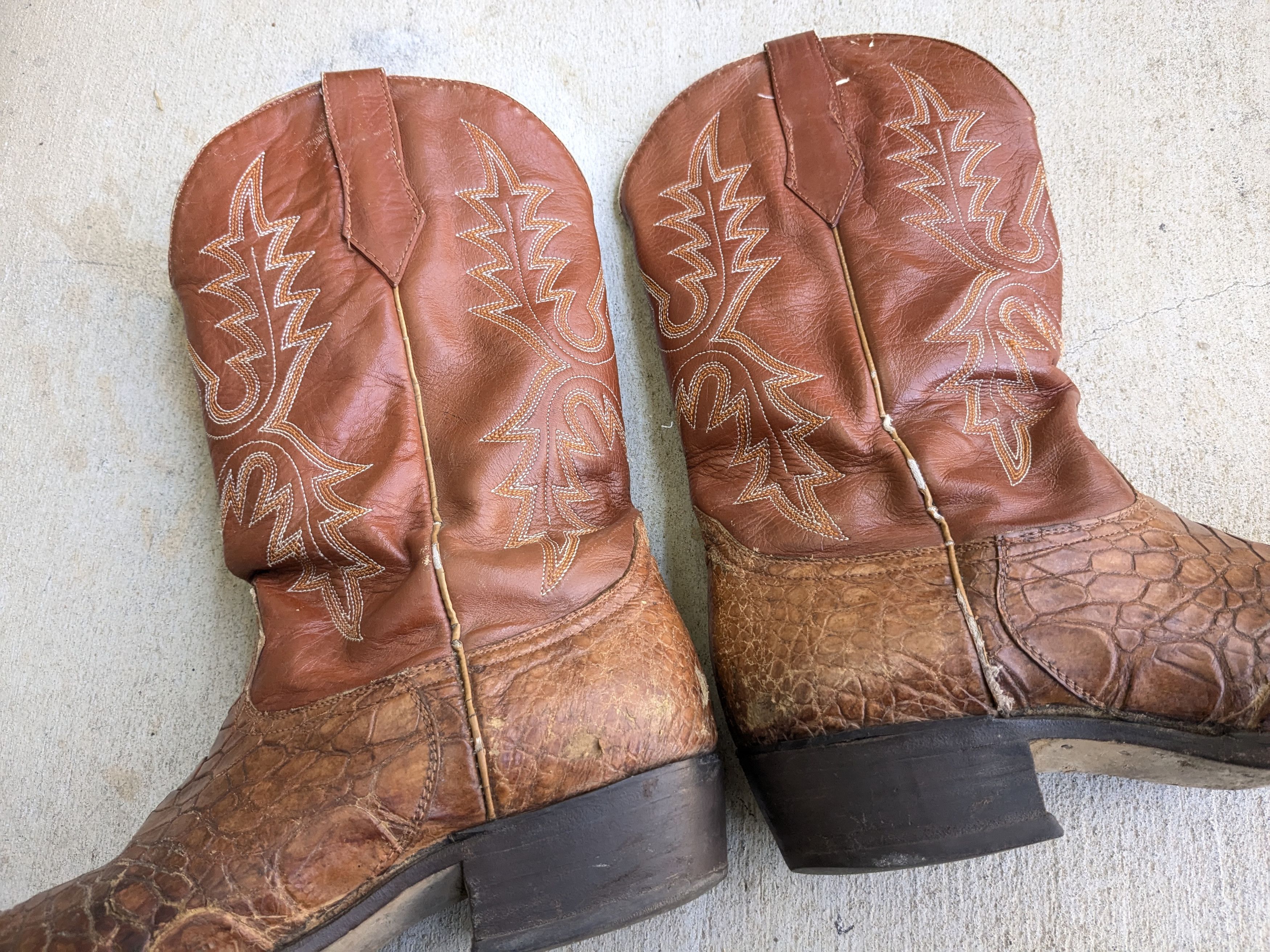 Genuine Leather × Vintage Vintage Cowboy Boots Brown 10 Leather USA Size US 10 / EU 43 - 4 Thumbnail