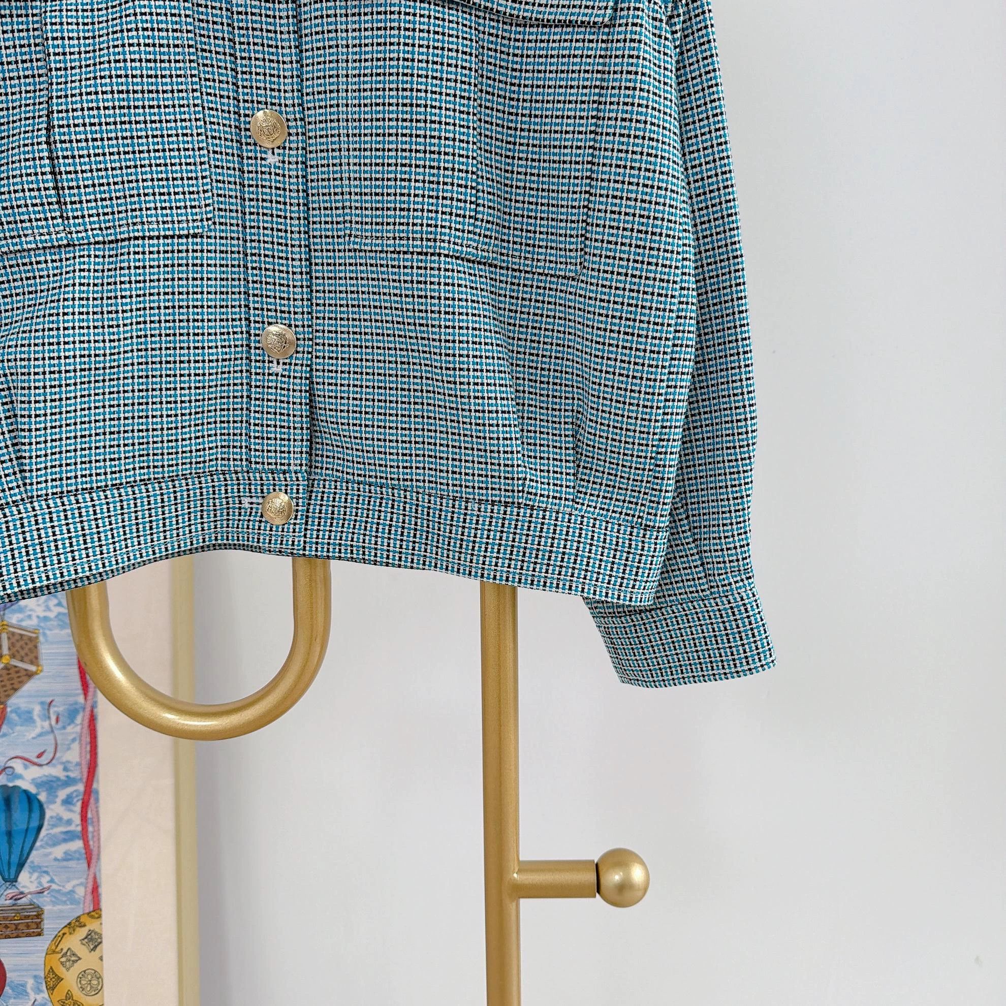 Maje Maje Blue Checkered Jacket Size 36 Size XS / US 0-2 / IT 36-38 - 4 Thumbnail