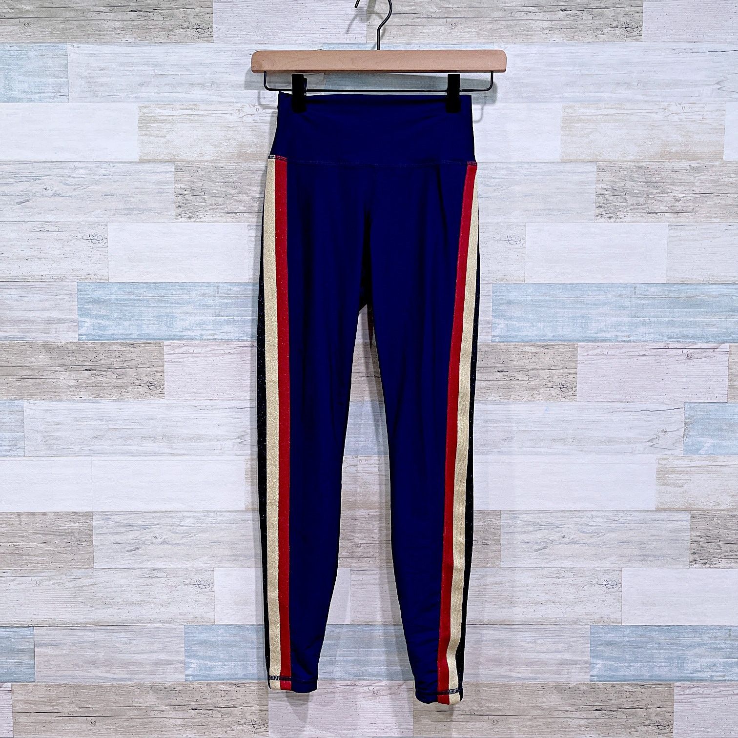 Spiritual Gangster Spiritual Gangster Glitter Striped Leggings Blue Womens XS Size 25" / US 0 / IT 36 - 1 Thumbnail
