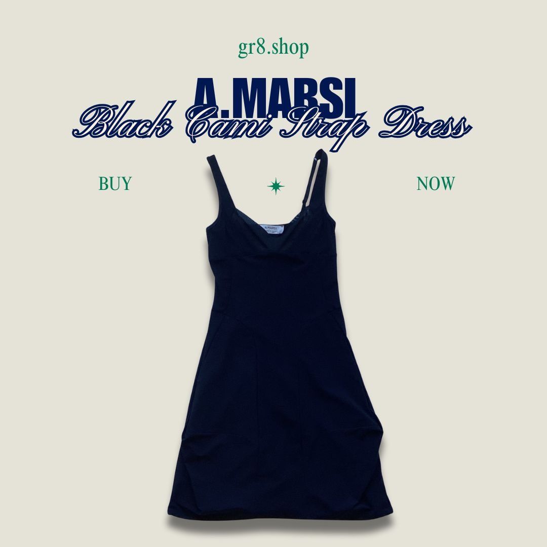 Other A.MARSI Black Cami Strap Dress Elegant Midi Fit Versatile De Size M / US 6-8 / IT 42-44 - 1 Thumbnail