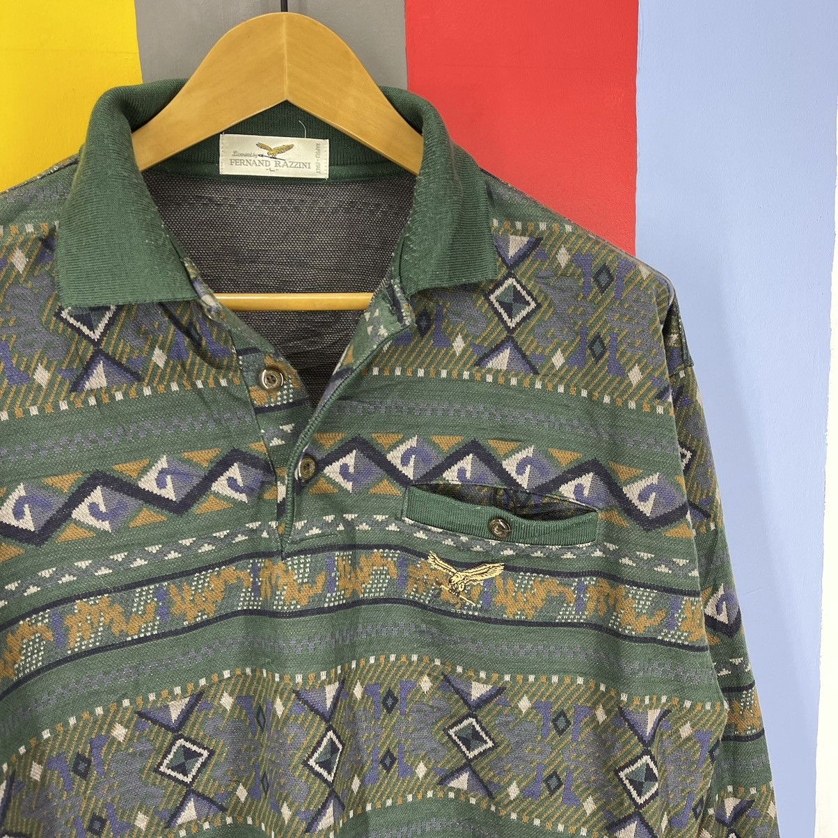 Other Vintage Style FERNAND RAZZINI Polo Sweatshirt #1399/AW Size US M / EU 48-50 / 2 - 2 Thumbnail
