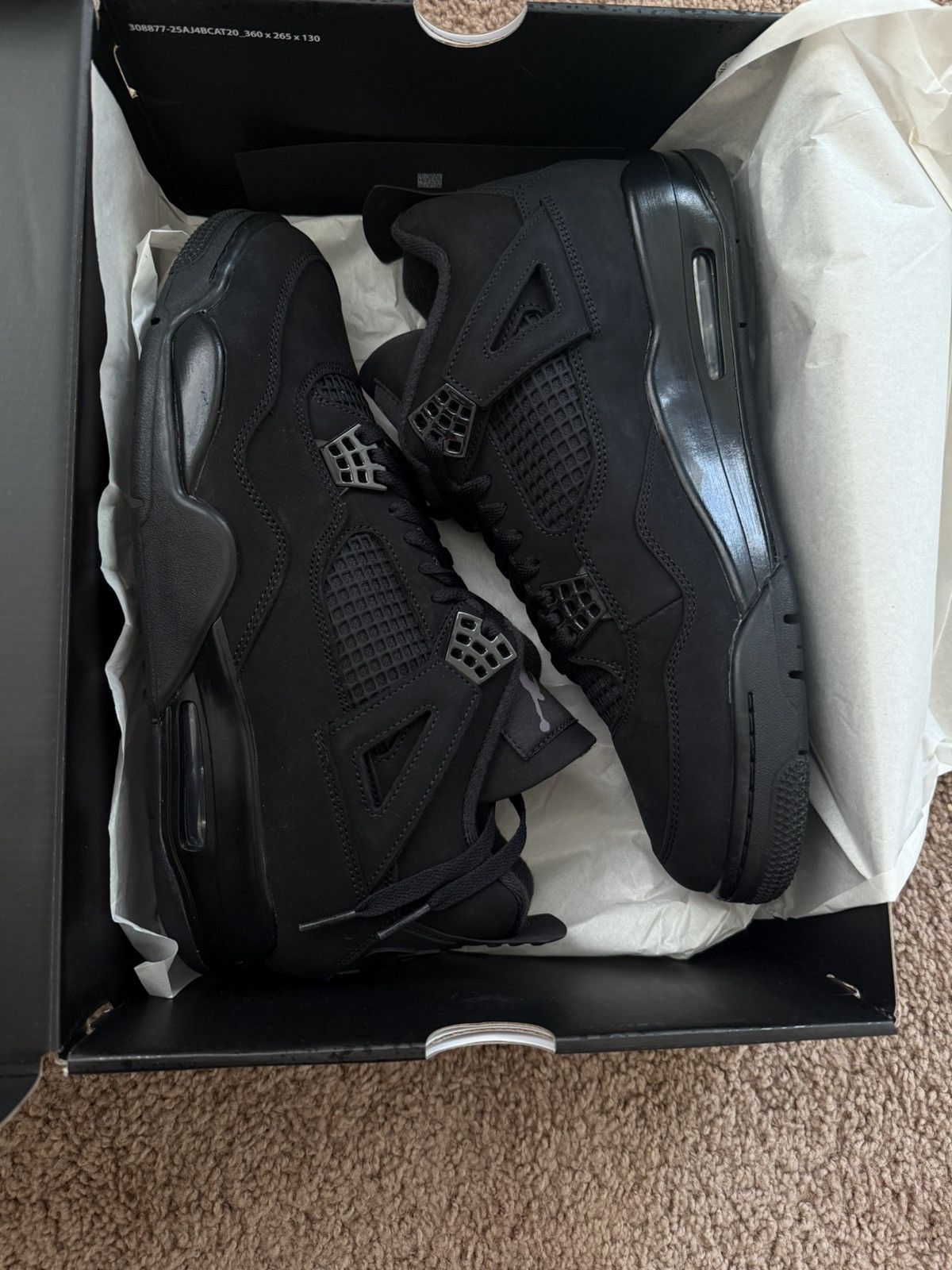 Jordan Brand Air jordan retro 4s black/blackcats Size US 12 / EU 45 - 8 Thumbnail