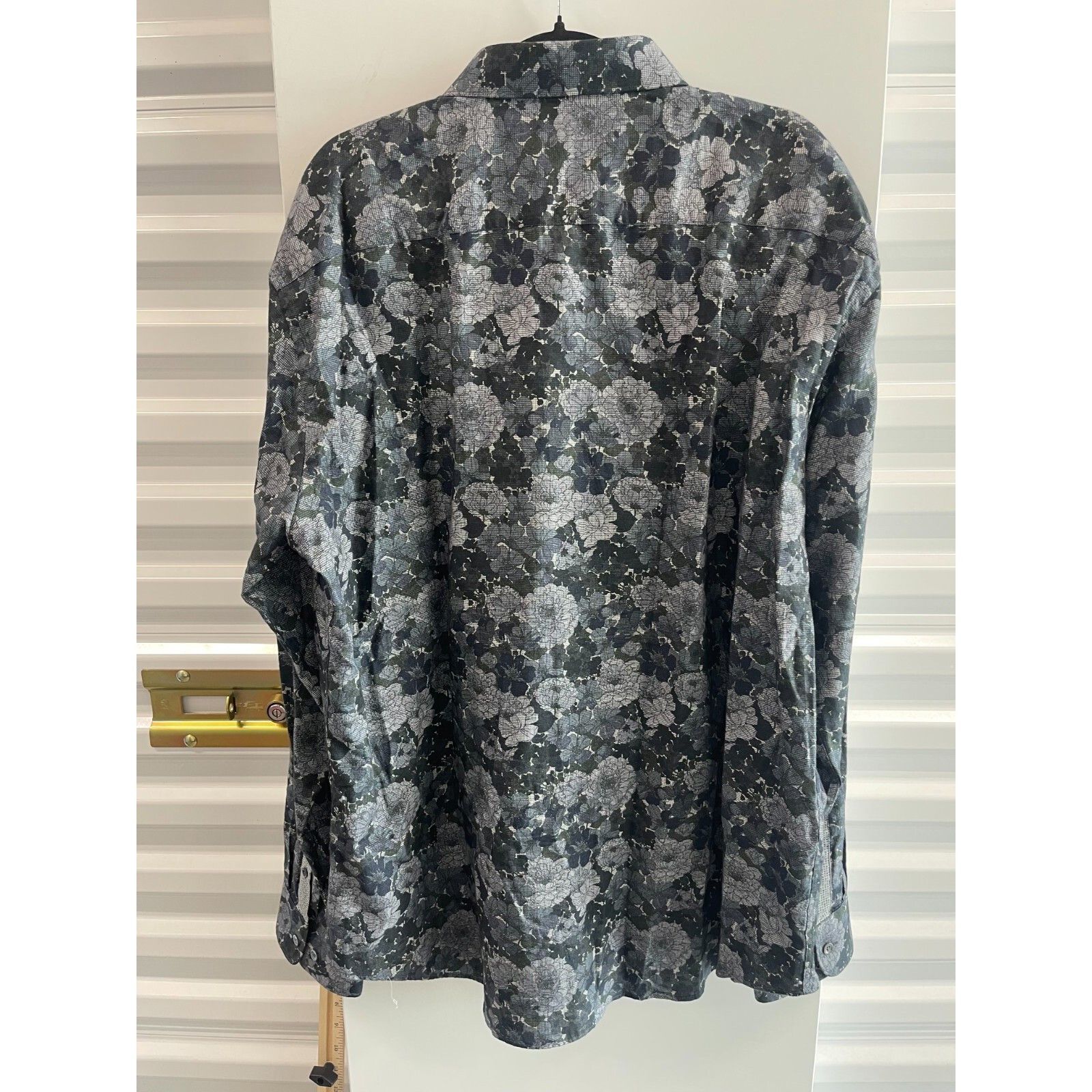 BUGATCHI BUGATCHI FLORAL BUTTON UP SHAPED FIT SHIRT NAVY SZ XL (LABEL Size US XL / EU 56 / 4 - 7 Thumbnail