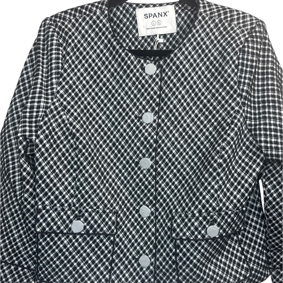 Spanx NWT Spanx Ponte Jacquard Plaid Lady Jacket Black White Size L / US 10 / IT 46 - 5 Thumbnail