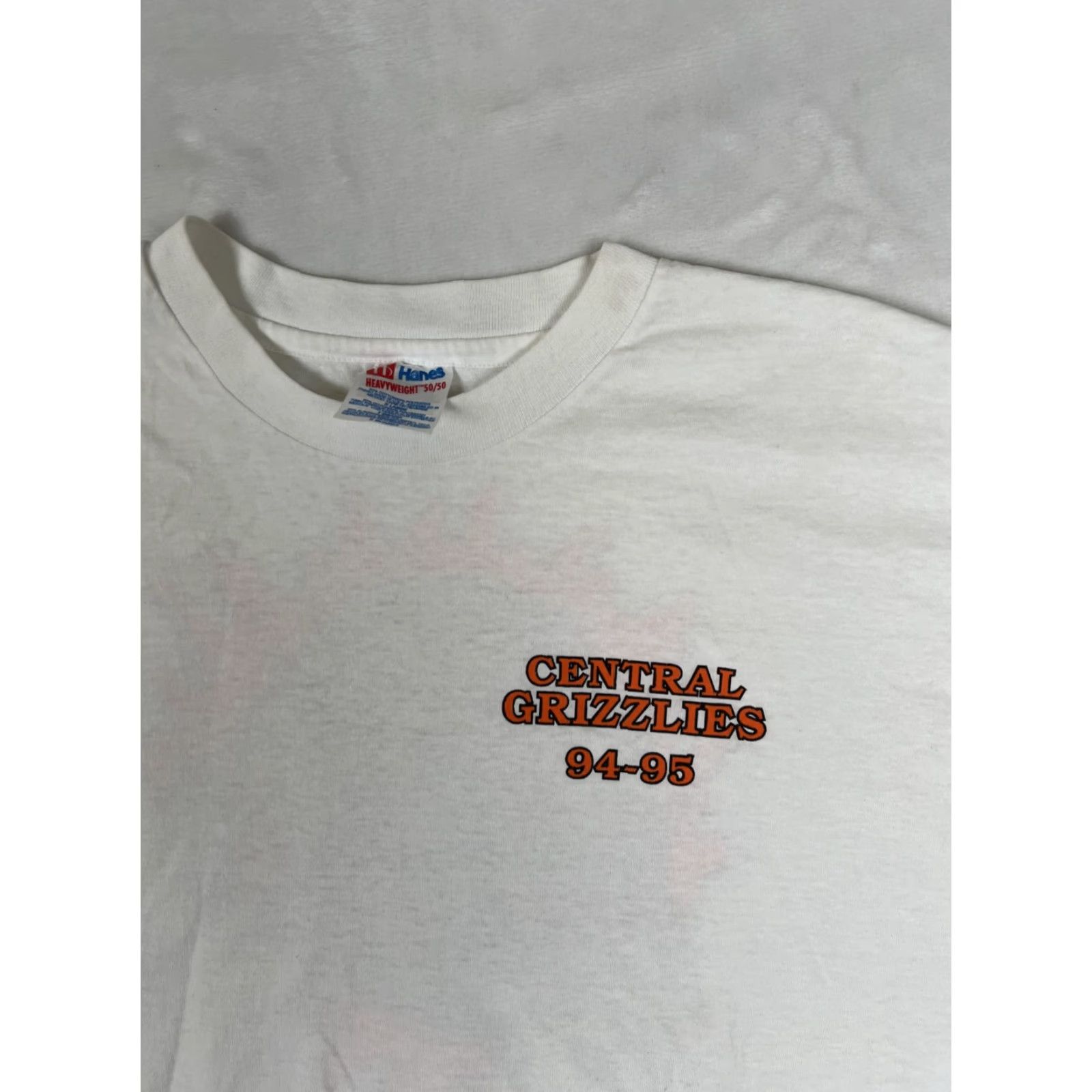 Hanes VINTAGE Hanes Central Grizzlies T-Shirt Mens XL White 90s Grizzly Pride 94-95 Short Sleeve Crew Neck Graphic Print Size US XL / EU 56 / 4 - 3 Thumbnail
