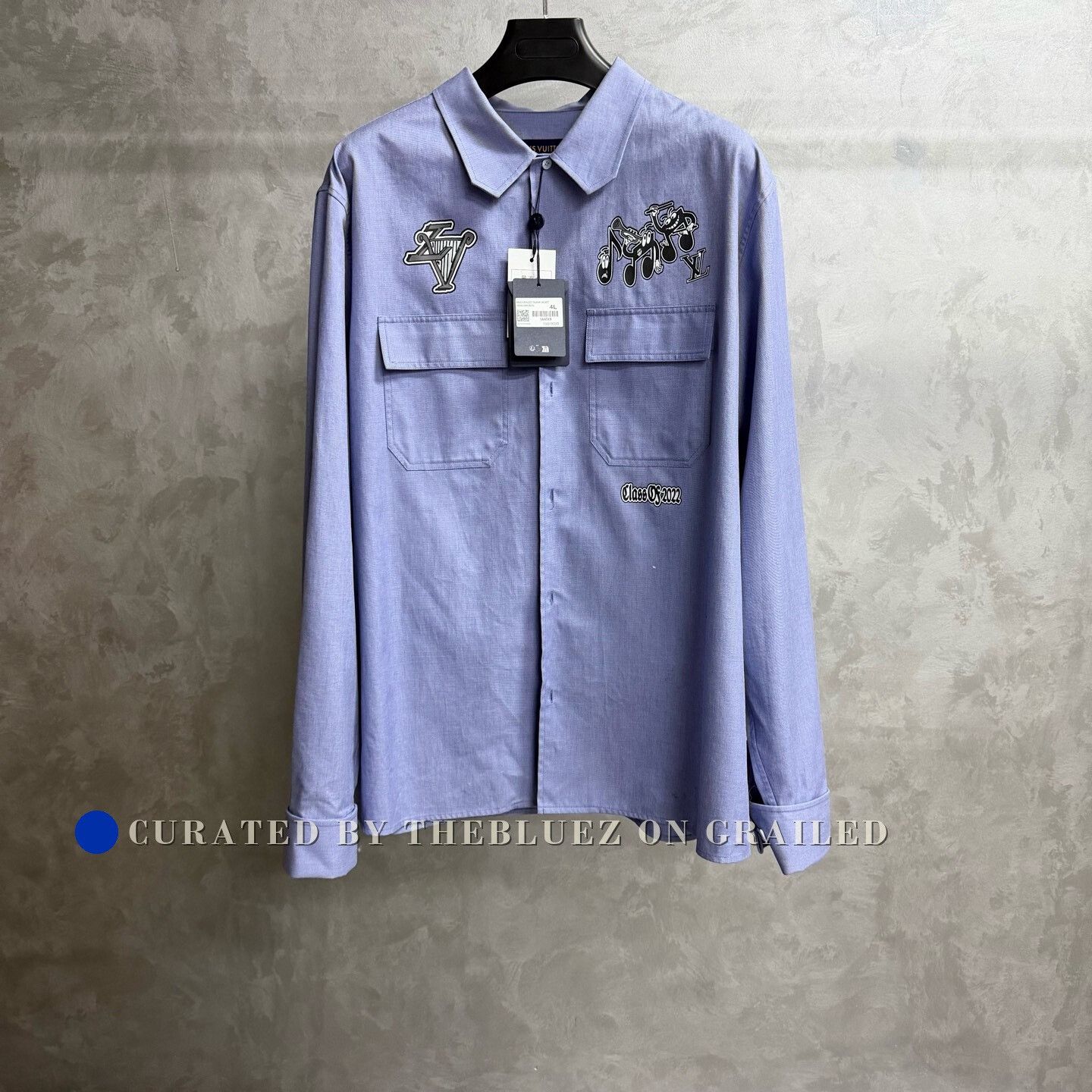 Louis Vuitton Louis Vuitton Purple Music Note Print Shirt Size US XL / EU 56 / 4 - 1 Thumbnail