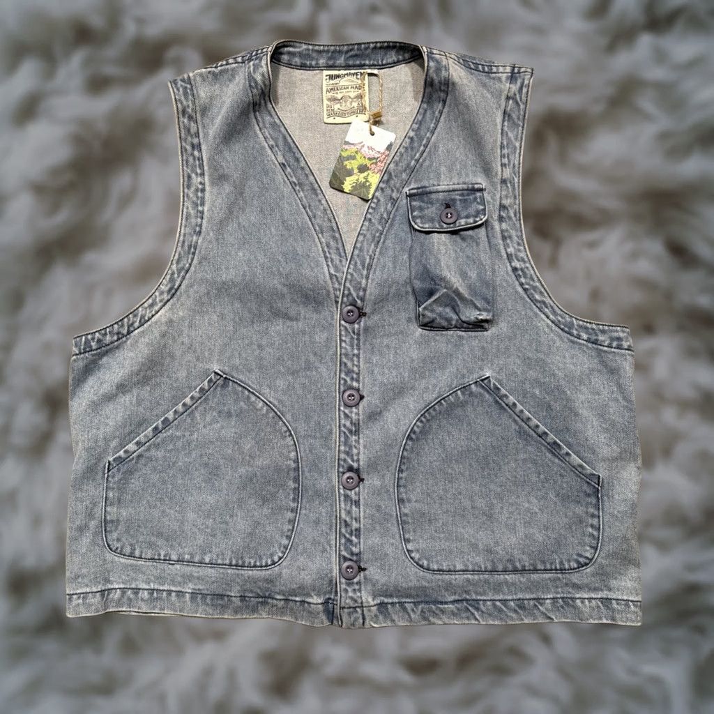 Jungmaven Jungmaven Falcon Vest Denim Jean Jacket L USA Made Pockets Casual Blue Hemp Size US 33 - 1 Thumbnail