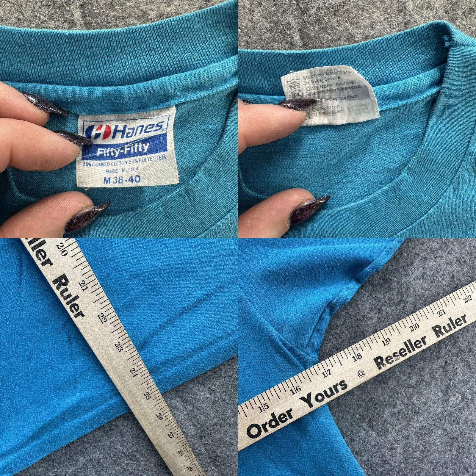 Hanes VINTAGE Pike Place Market Shirt Mens M Blue Seattle 80s Hanes Tee Graphic Print Souvenir Size US M / EU 48-50 / 2 - 8 Thumbnail