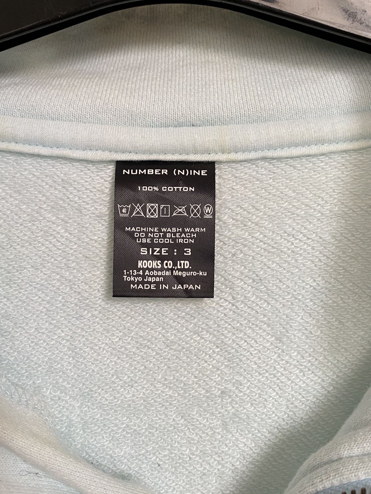 Number (N)ine Number Nine Light Blue Quarter Zip Longsleeve Size US L / EU 52-54 / 3 - 4 Thumbnail