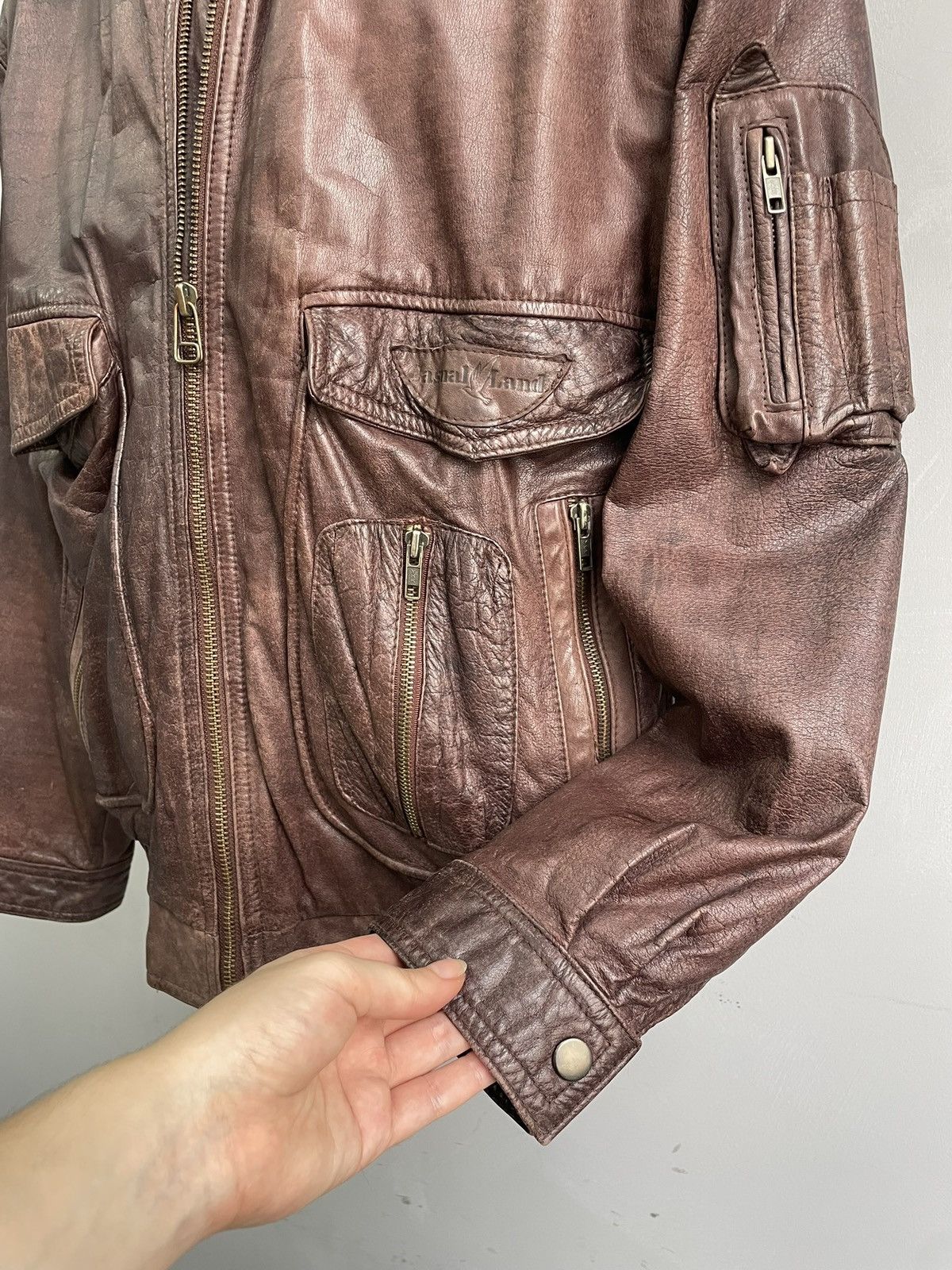 Schott Retro schott style aviation bomber 90s leather jacket y2k Size US L / EU 52-54 / 3 - 7 Thumbnail