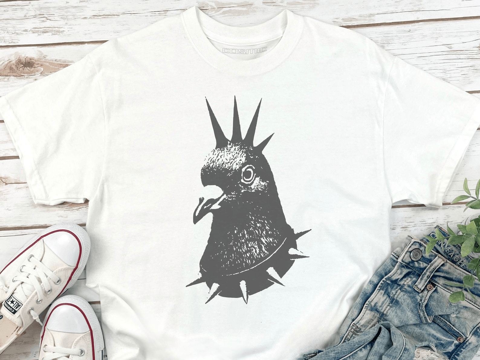 Other Punk Pigeon Mohawk Shirt – Bird Lovers Graphic Tee Size M / US 6-8 / IT 42-44 - 3 Thumbnail