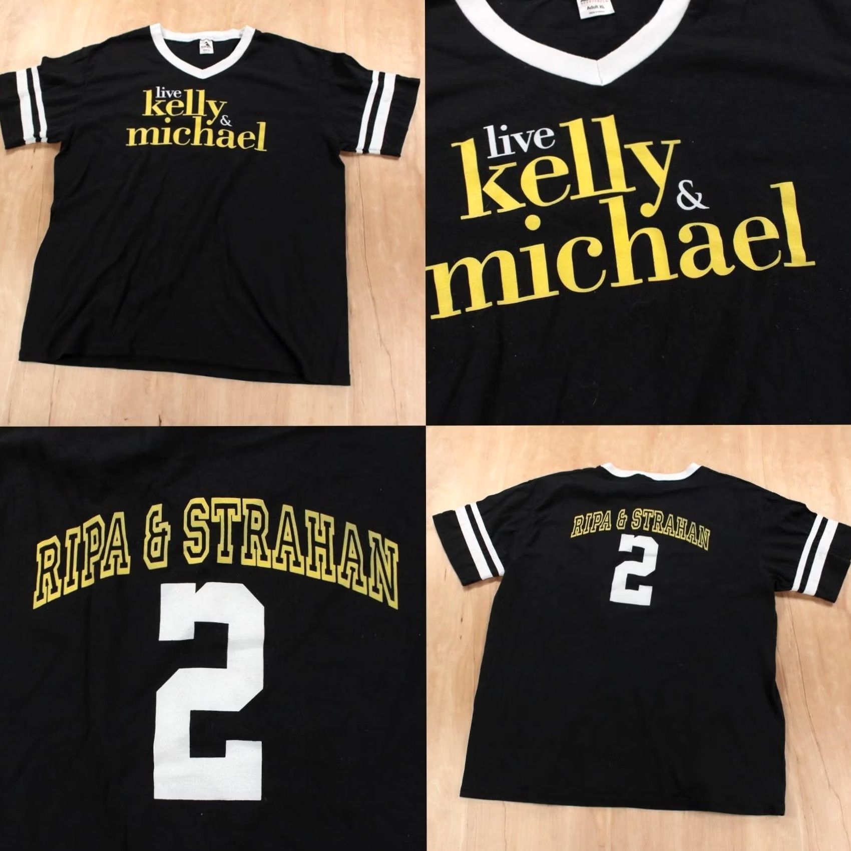 Augusta Sportswear Live with Kelly & Michael v neck ringer t-shirt XL ripa strahan tv talk show abc Size US XL / EU 56 / 4 - 2 Thumbnail