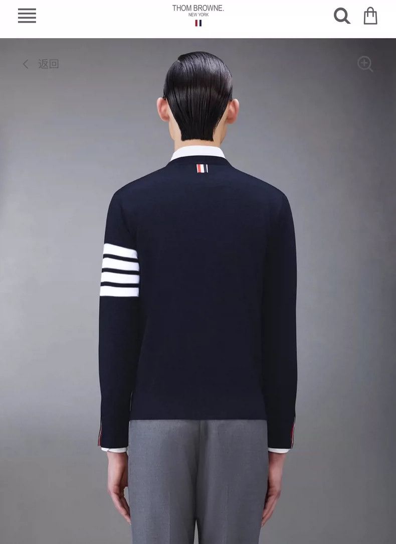 Thom Browne Thom Browne size2 Classic four bar sleeve knit sweater Size US M / EU 48-50 / 2 - 8 Thumbnail