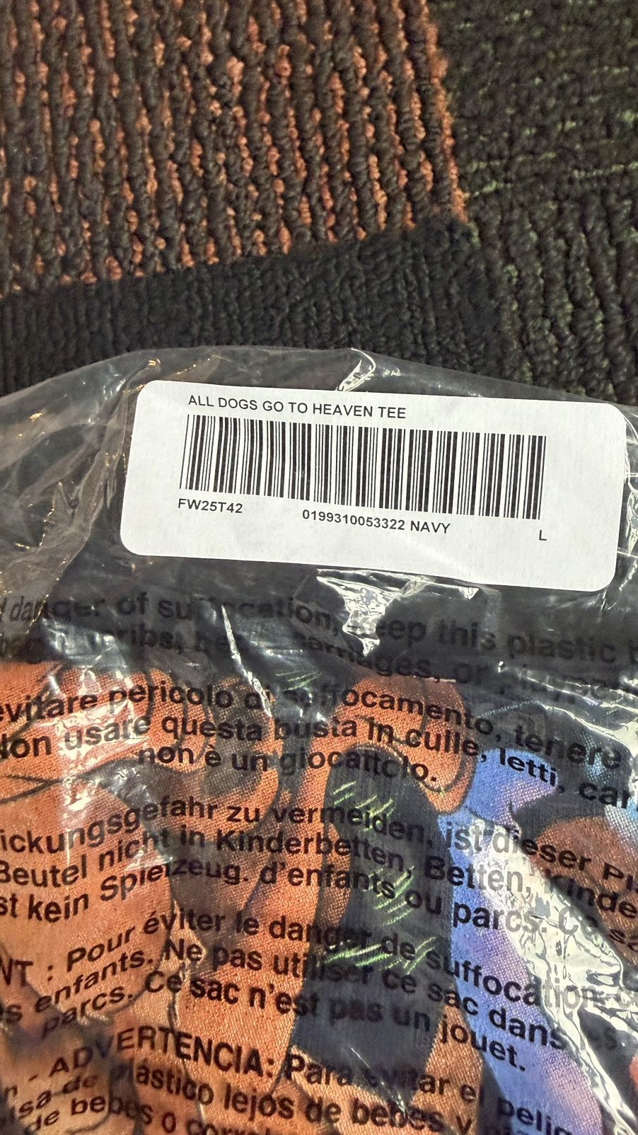Supreme Supreme All dogs go to heaven tee (L) (NAVY) Size US L / EU 52-54 / 3 - 5 Thumbnail