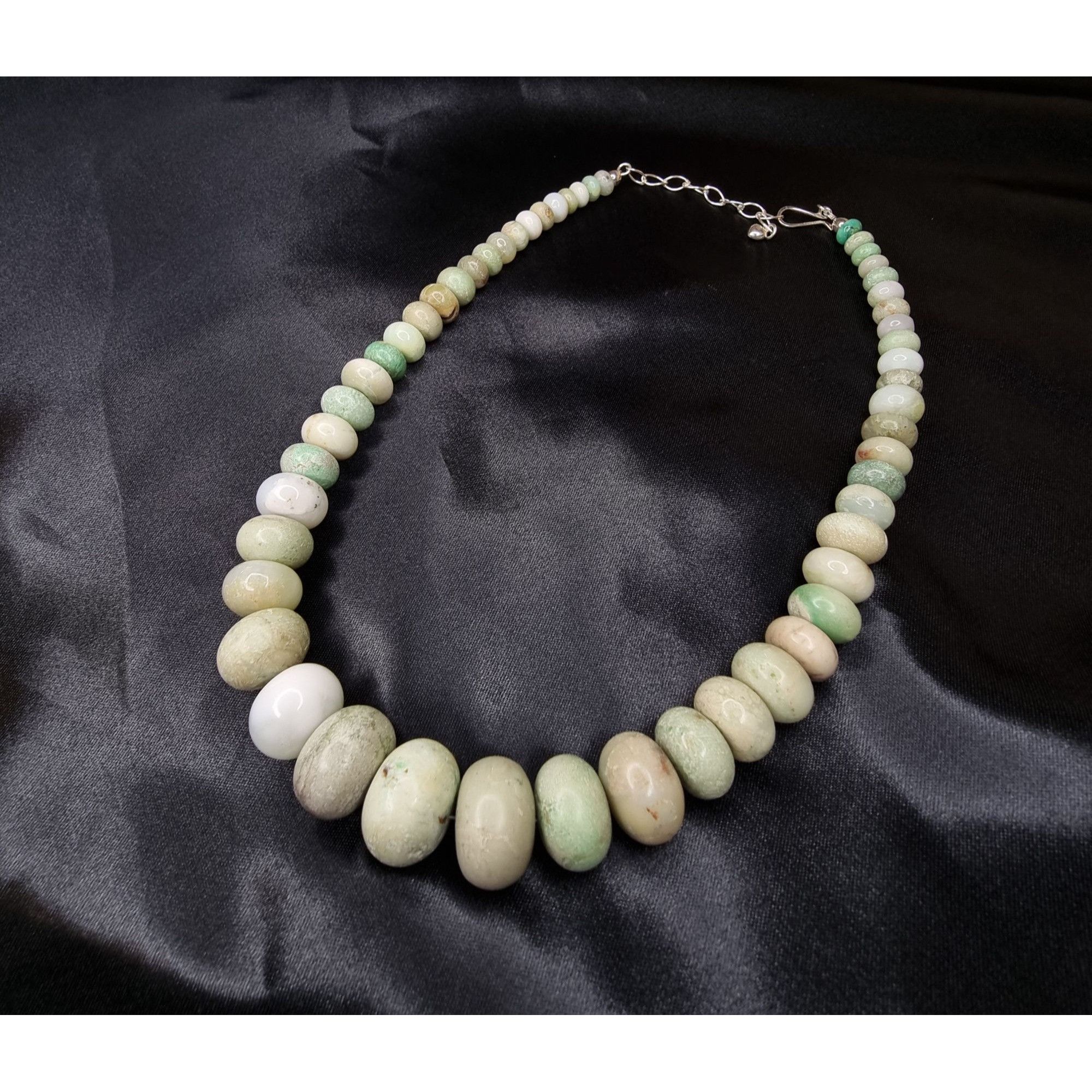 Vintage Jay King DTR Sterling Silver Chrysoprase Bead Necklace Gradu Size ONE SIZE - 2 Thumbnail