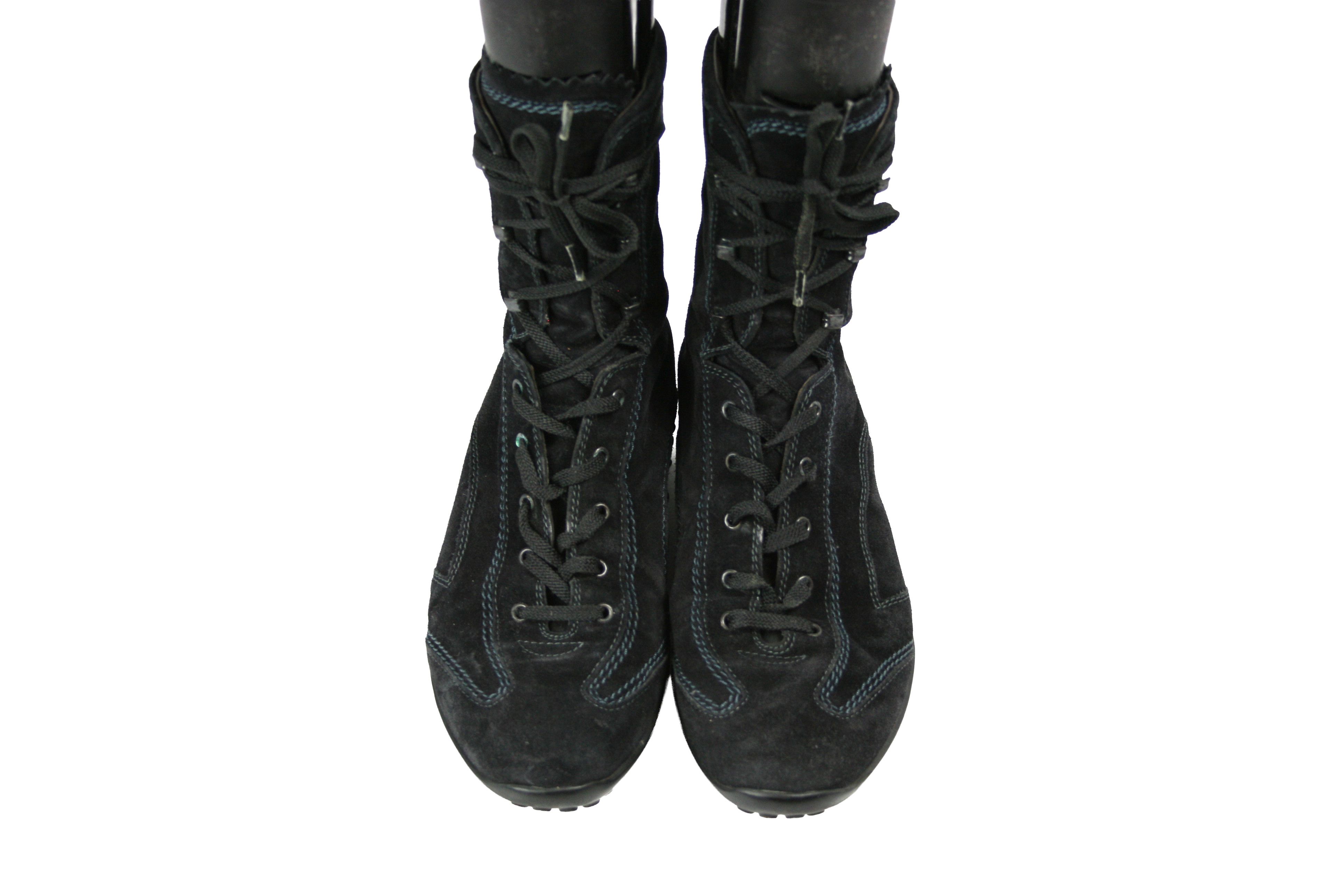 Tod's Boxeur Moto Racing Lace Up Suede Boots Size US 8.5 / IT 38.5 - 7 Thumbnail