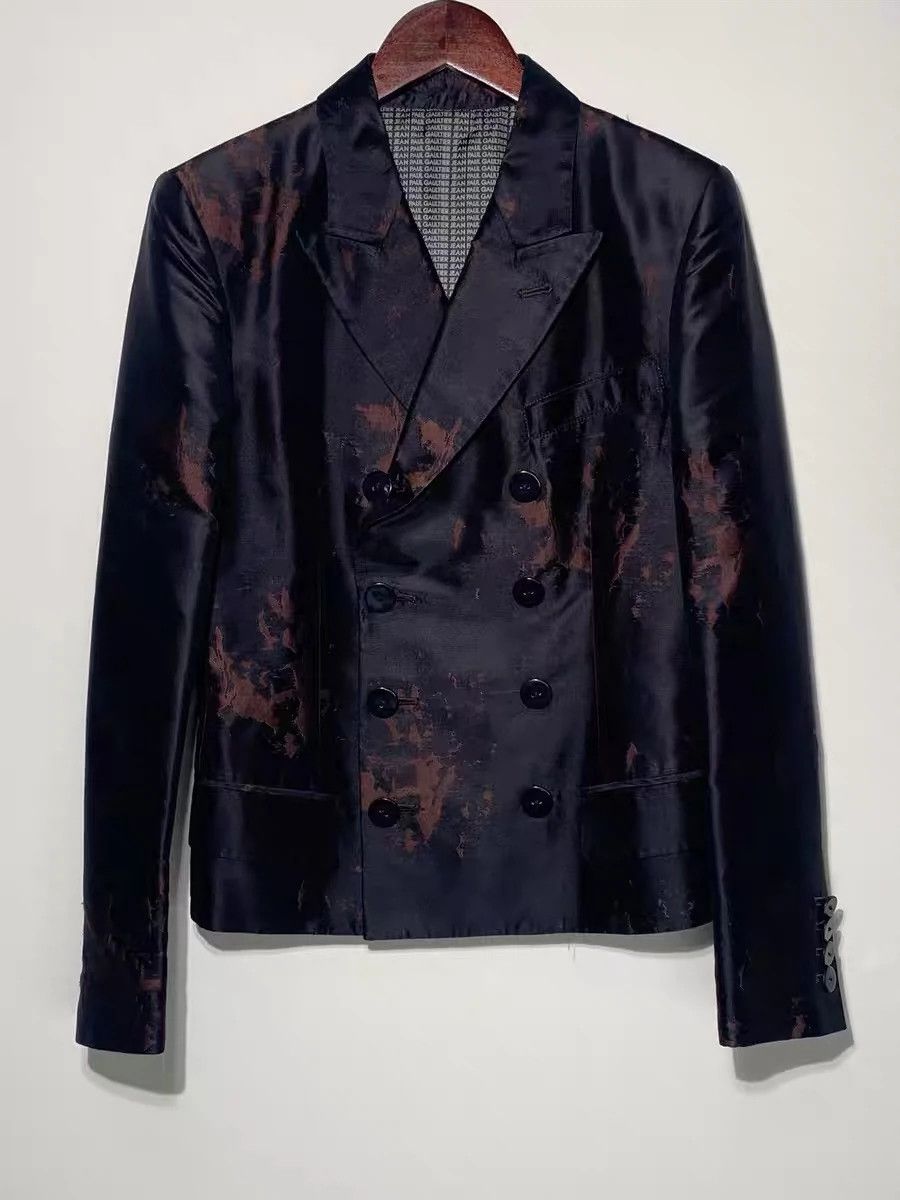 Jean Paul Gaultier Jean Paul Gaultier Black tea pattern suit jacket Size US S / EU 44-46 / 1 - 1 Thumbnail