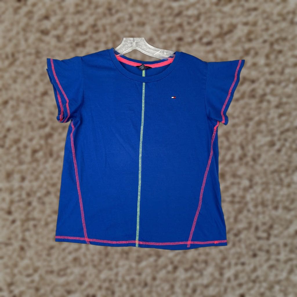 Tommy Hilfiger Tommy Hilfiger Shirt Girls XL Blue Crew Neck Short Sleeve Poly Blend Jersey Casual T-Shirt Size XL / US 12-14 / IT 48-50 - 1 Thumbnail