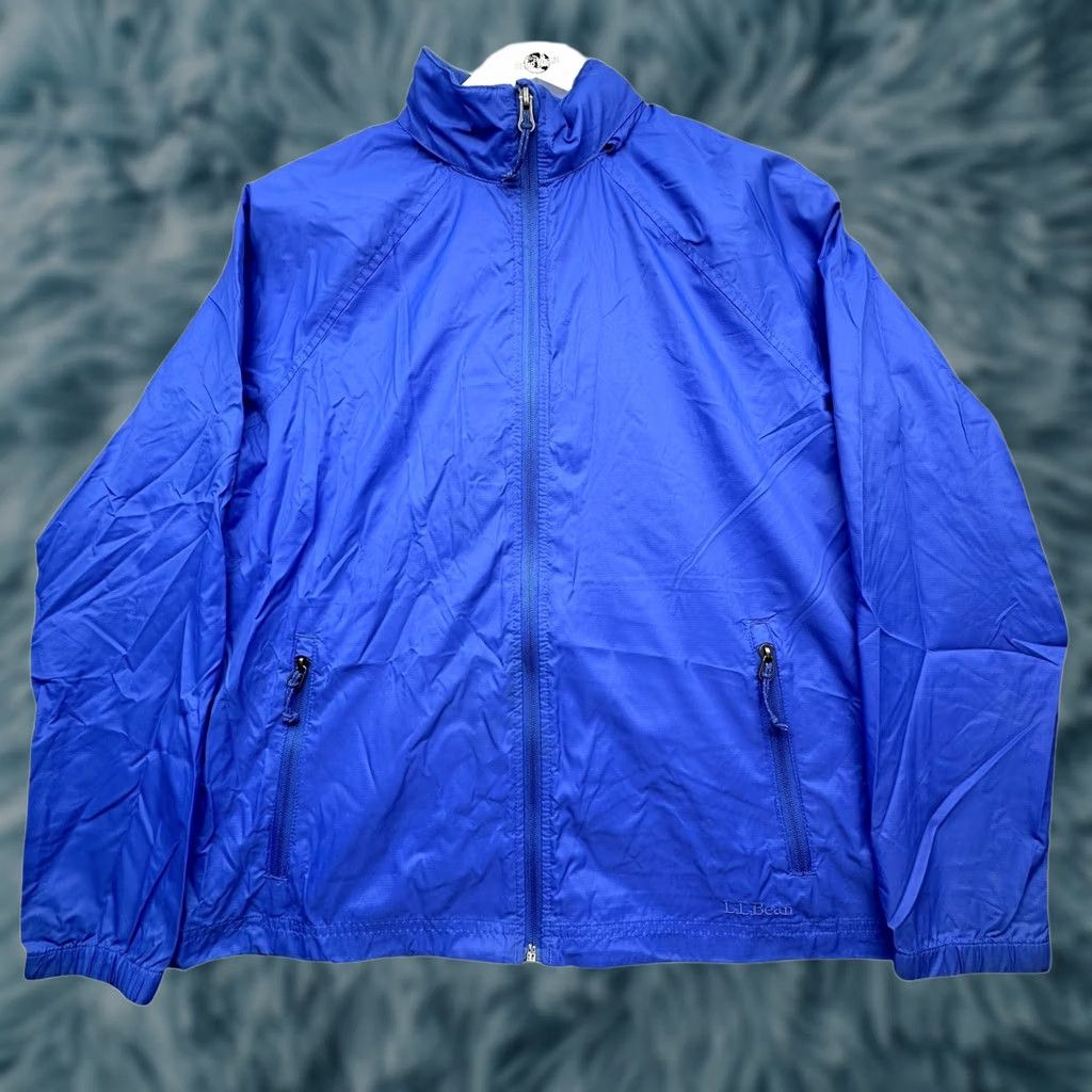 Vintage LL Bean Ripstop Nylon Hooded Windbreaker Jacket Womens Medium Blue Lightweight Size M / US 6-8 / IT 42-44 - 1 Thumbnail