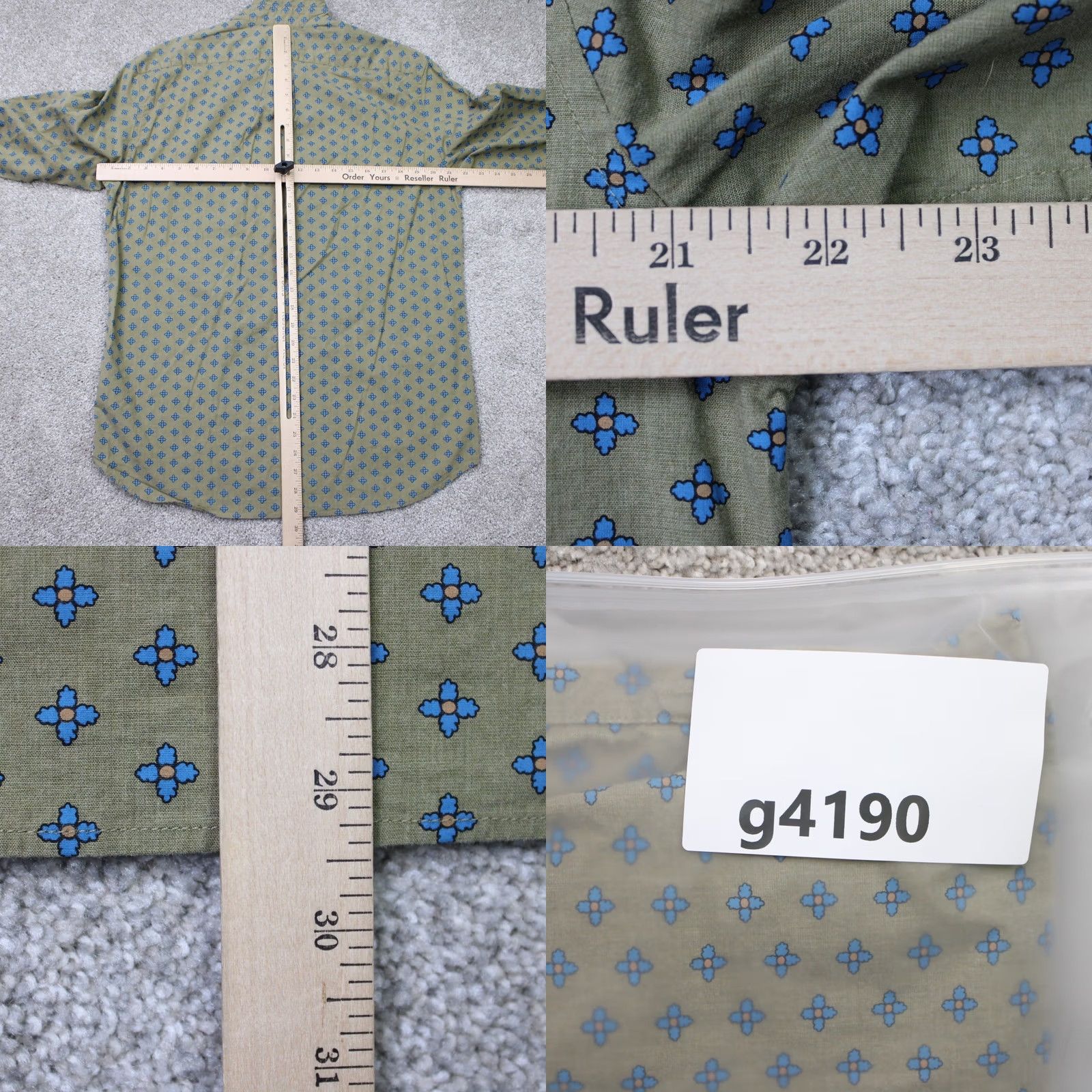J.Crew J.CREW Shirt Mens Large Beige/Blue Geometric Secret Wash Slim Fit Long Sleeve Size US L / EU 52-54 / 3 - 8 Thumbnail