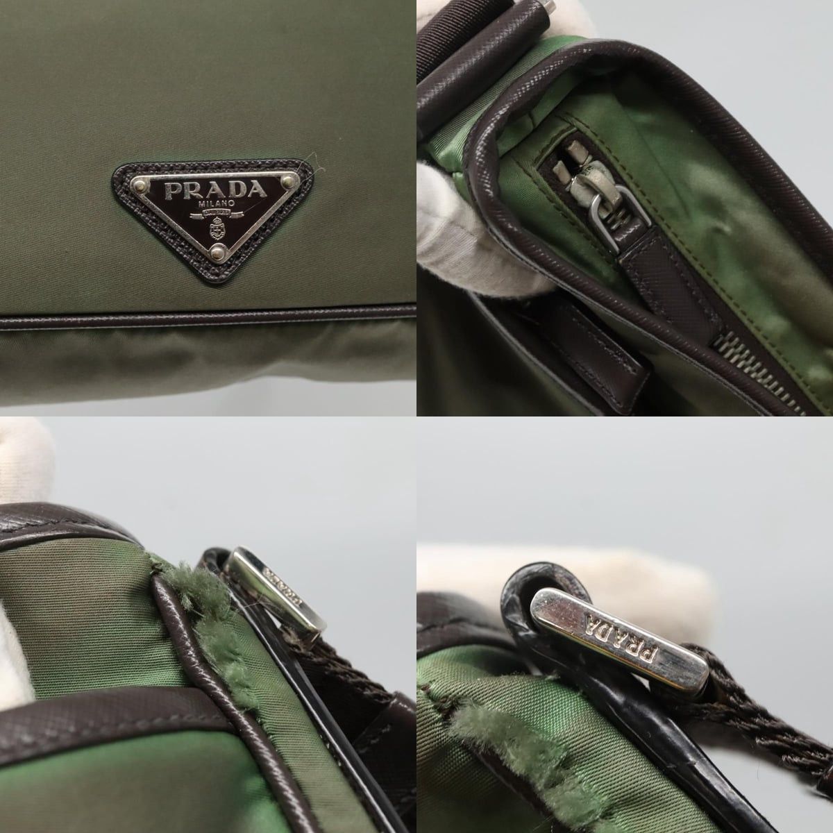 Prada PRADA Shoulder Bag Nylon Khaki Silver Size ONE SIZE - 11 Thumbnail